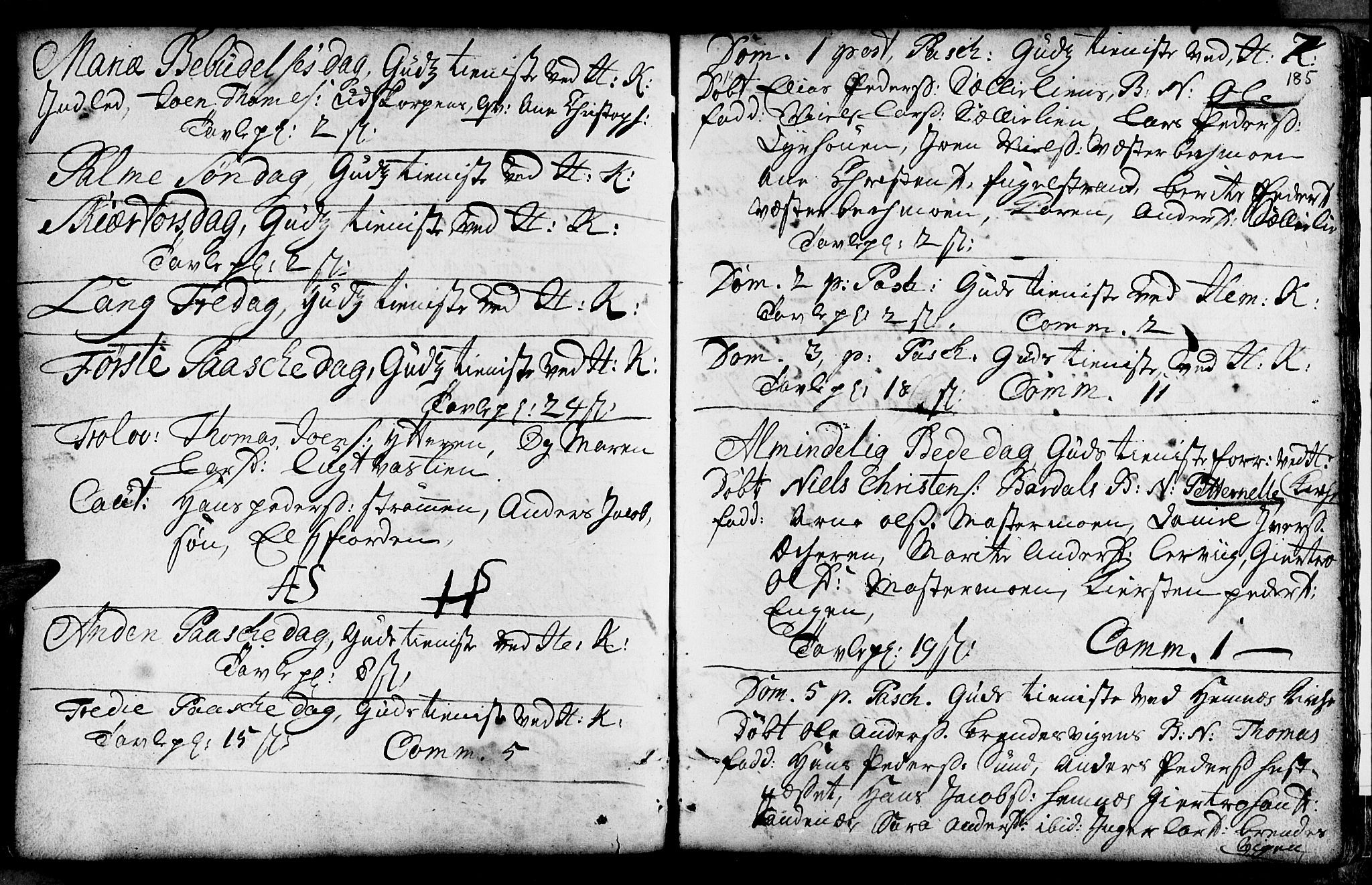 Ministerialprotokoller, klokkerbøker og fødselsregistre - Nordland, SAT/A-1459/825/L0346: Parish register (official) no. 825A02, 1729-1748, p. 185