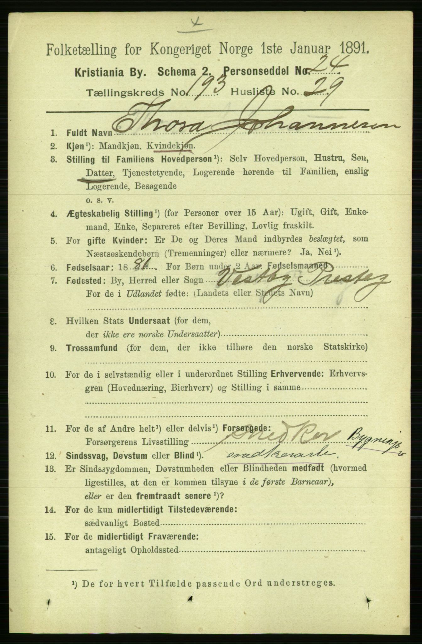 RA, 1891 census for 0301 Kristiania, 1891, p. 116808