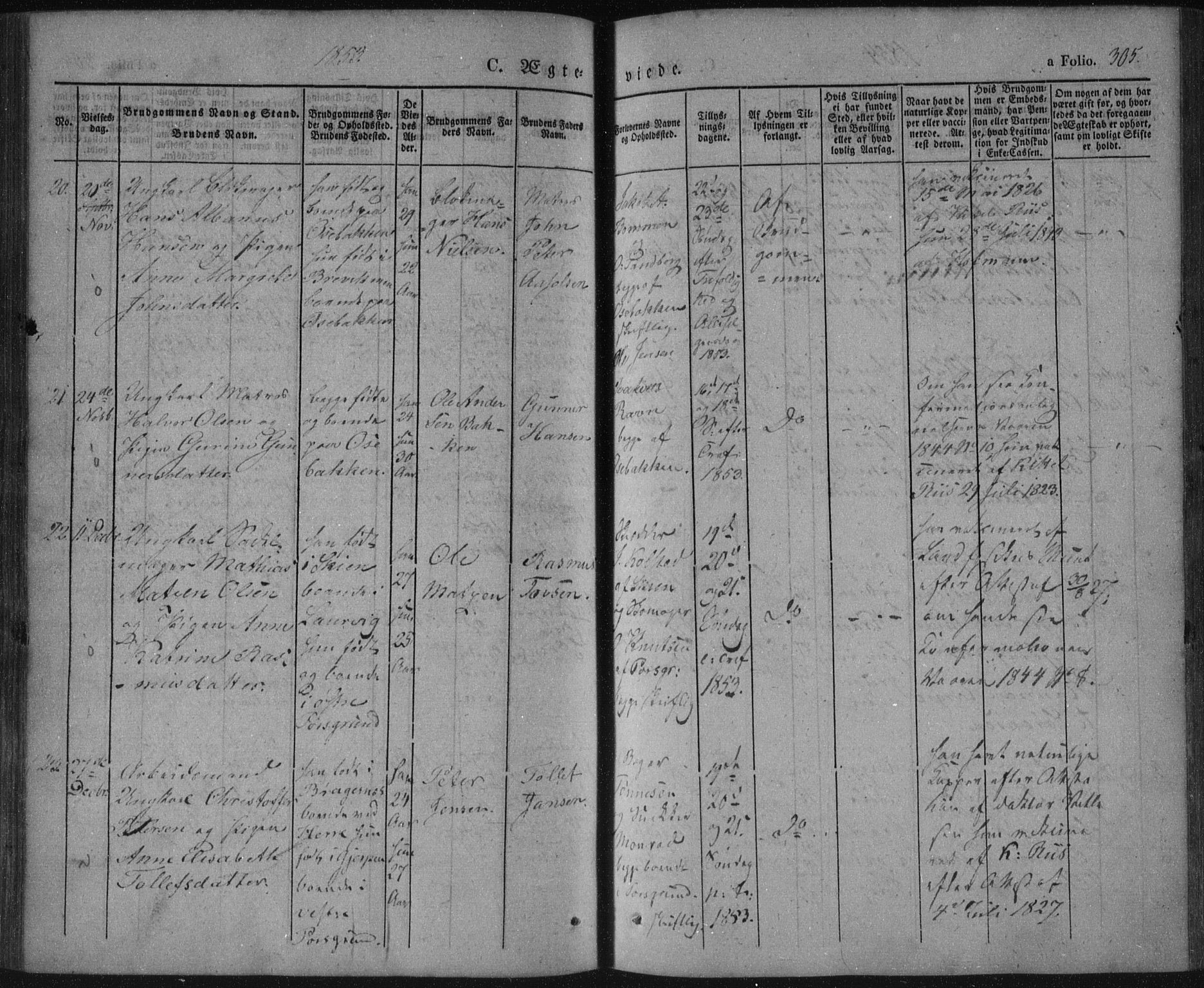Porsgrunn kirkebøker , SAKO/A-104/F/Fa/L0006: Parish register (official) no. 6, 1841-1857, p. 305