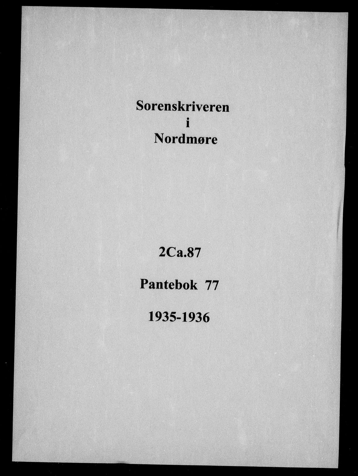 Nordmøre sorenskriveri, AV/SAT-A-4132/1/2/2Ca/L0087: Mortgage book no. 77, 1935-1936