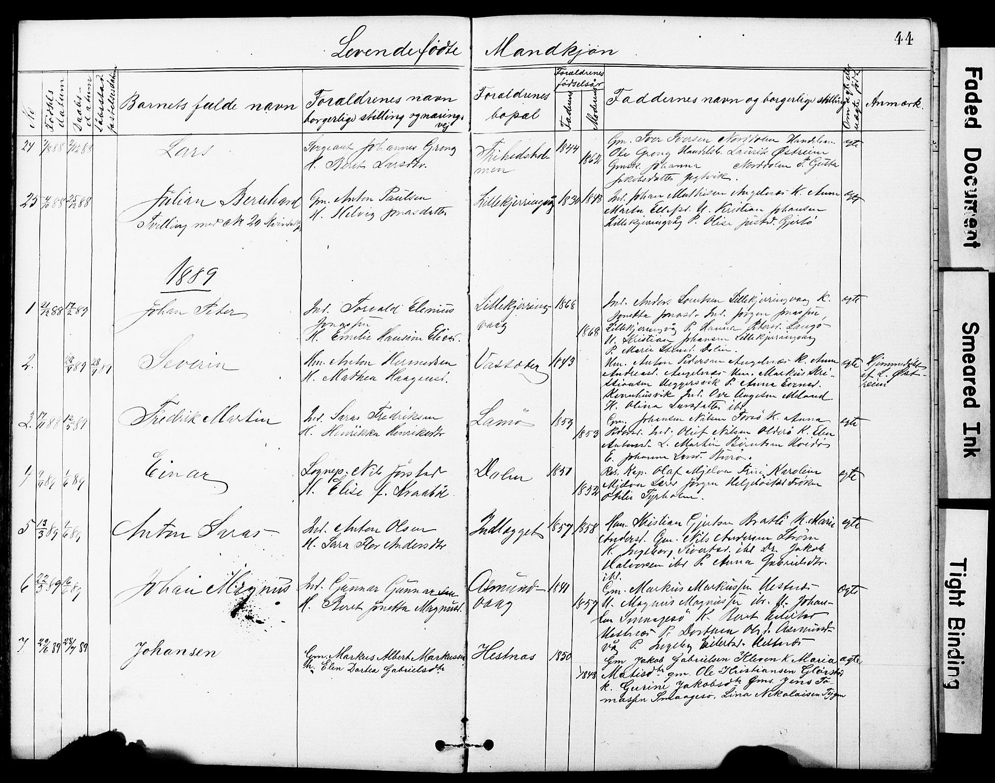 Ministerialprotokoller, klokkerbøker og fødselsregistre - Sør-Trøndelag, AV/SAT-A-1456/634/L0541: Parish register (copy) no. 634C03, 1874-1891, p. 44