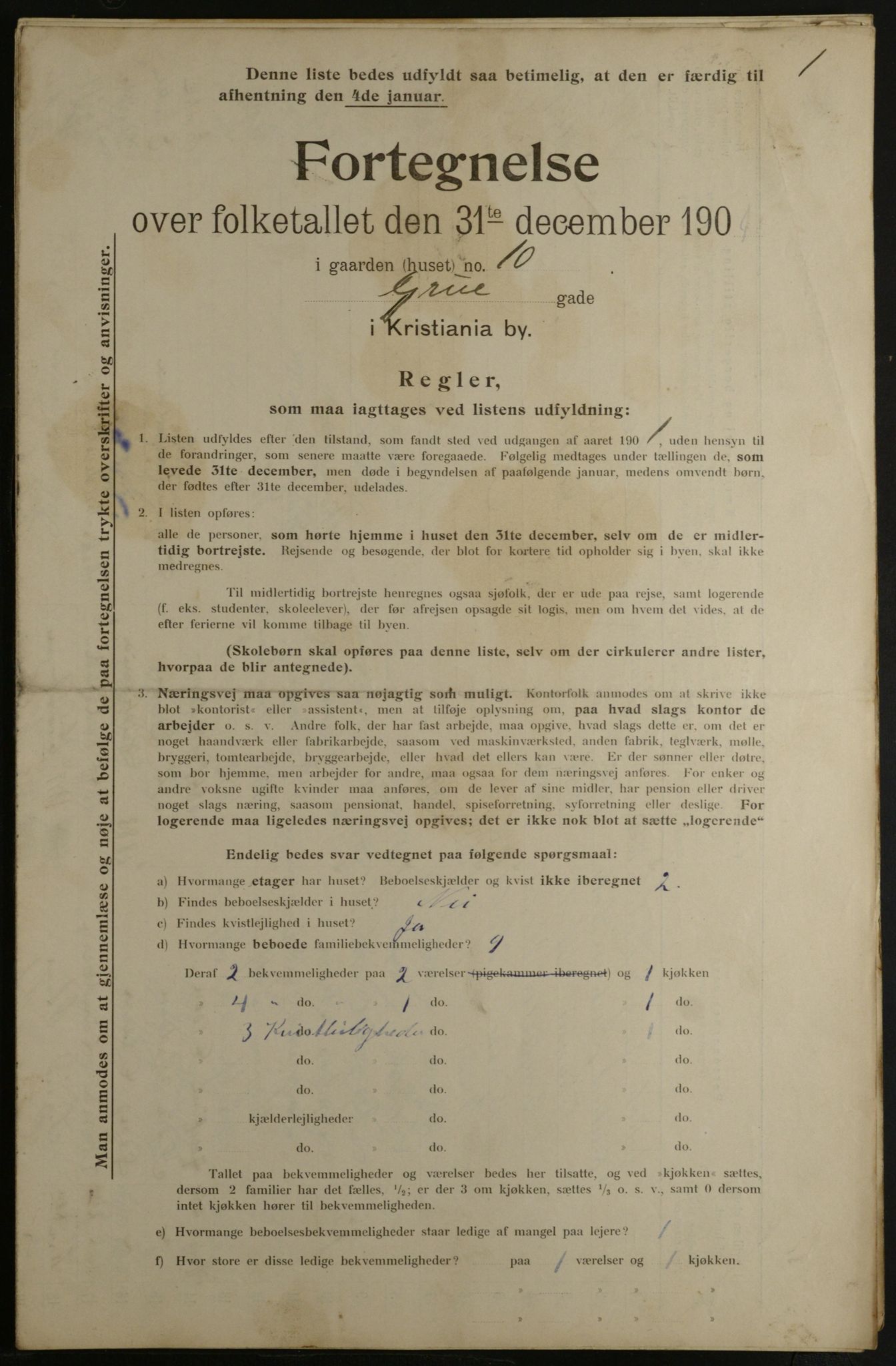 OBA, Municipal Census 1901 for Kristiania, 1901, p. 4931