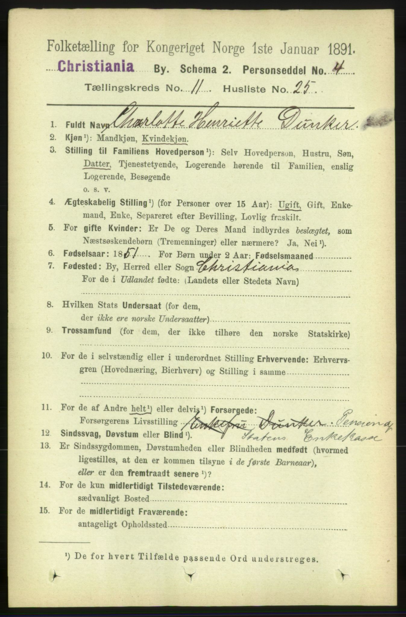 RA, 1891 census for 0301 Kristiania, 1891, p. 5286