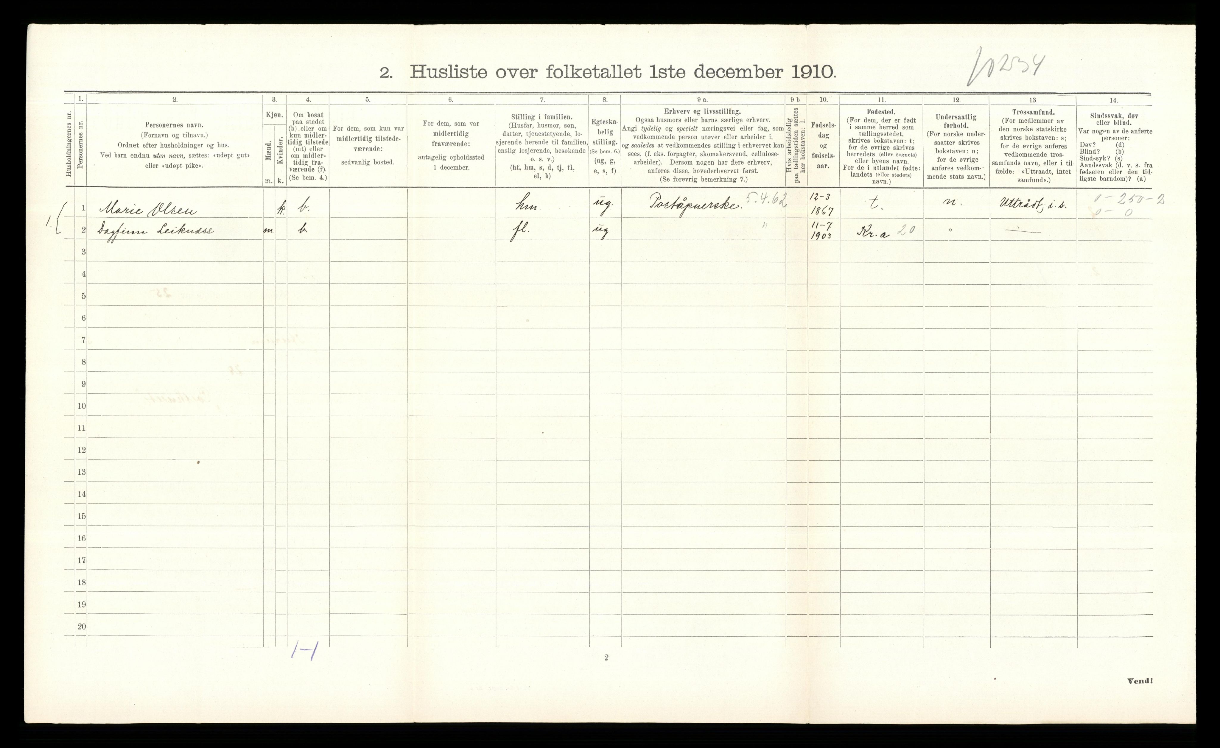 RA, 1910 census for Hurum, 1910, p. 863