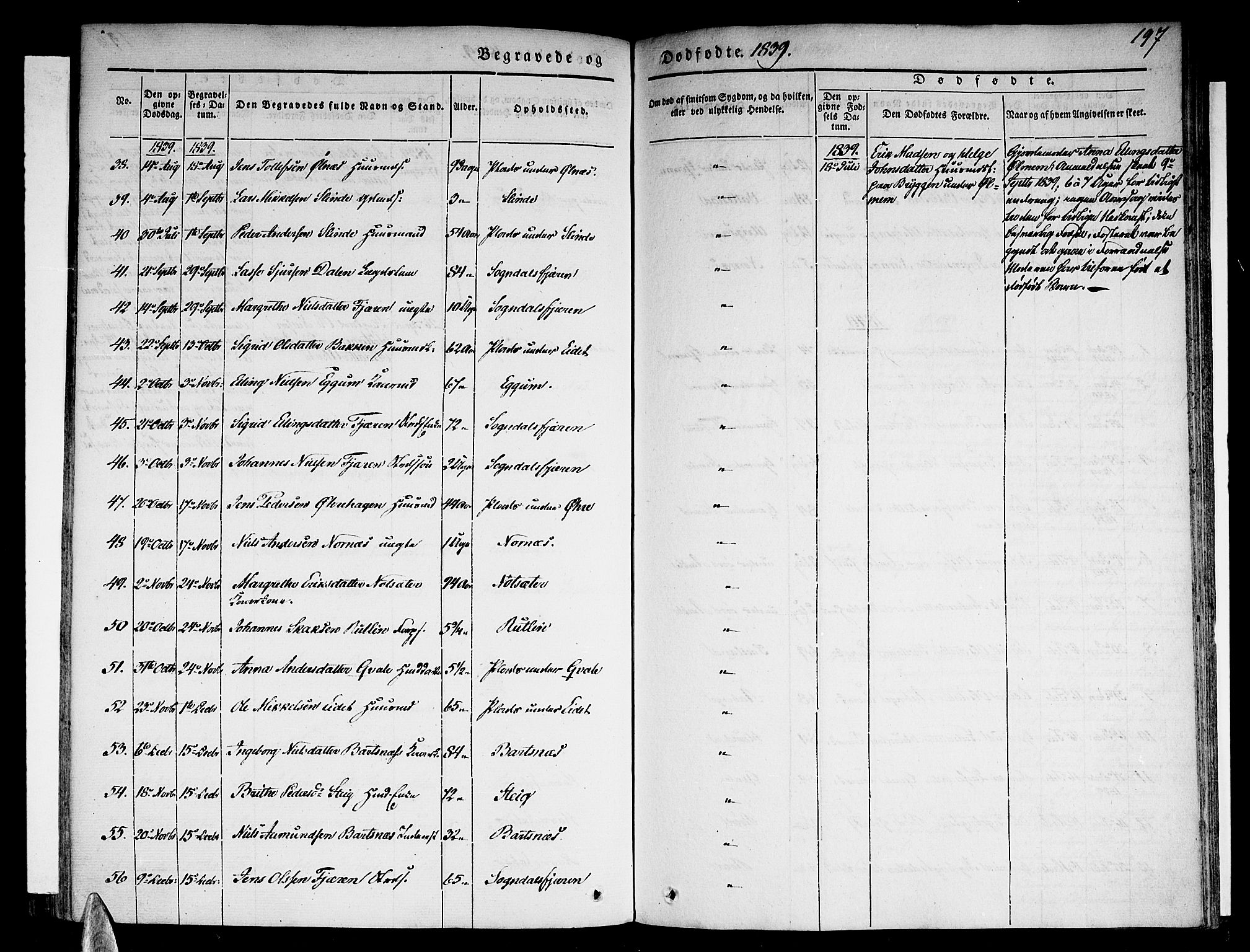 Sogndal sokneprestembete, AV/SAB-A-81301/H/Haa/Haaa/L0011: Parish register (official) no. A 11, 1839-1847, p. 197