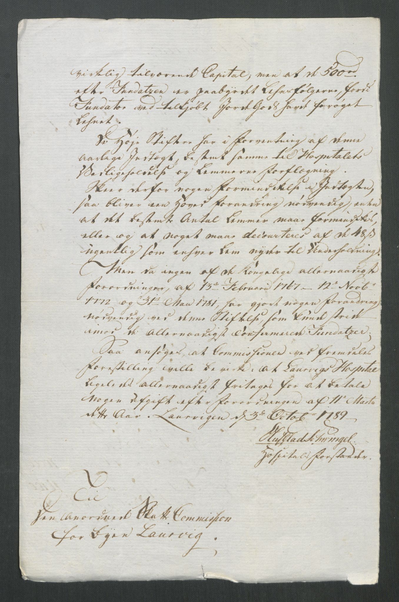 Rentekammeret inntil 1814, Reviderte regnskaper, Mindre regnskaper, AV/RA-EA-4068/Rf/Rfe/L0020: Kongsberg, Kragerø, Larvik, 1789, p. 339