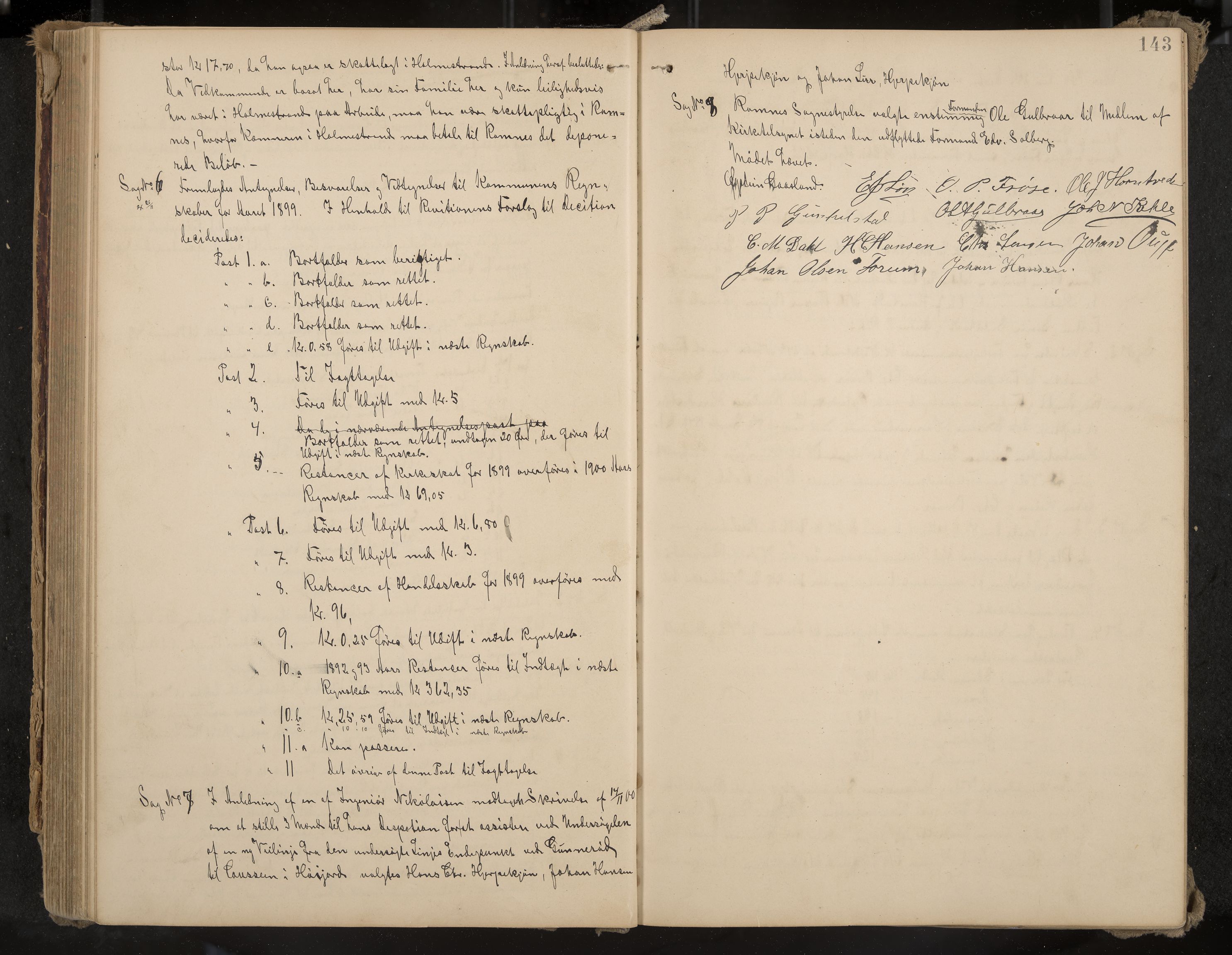 Ramnes formannskap og sentraladministrasjon, IKAK/0718021/A/Aa/L0004: Møtebok, 1892-1907, p. 143