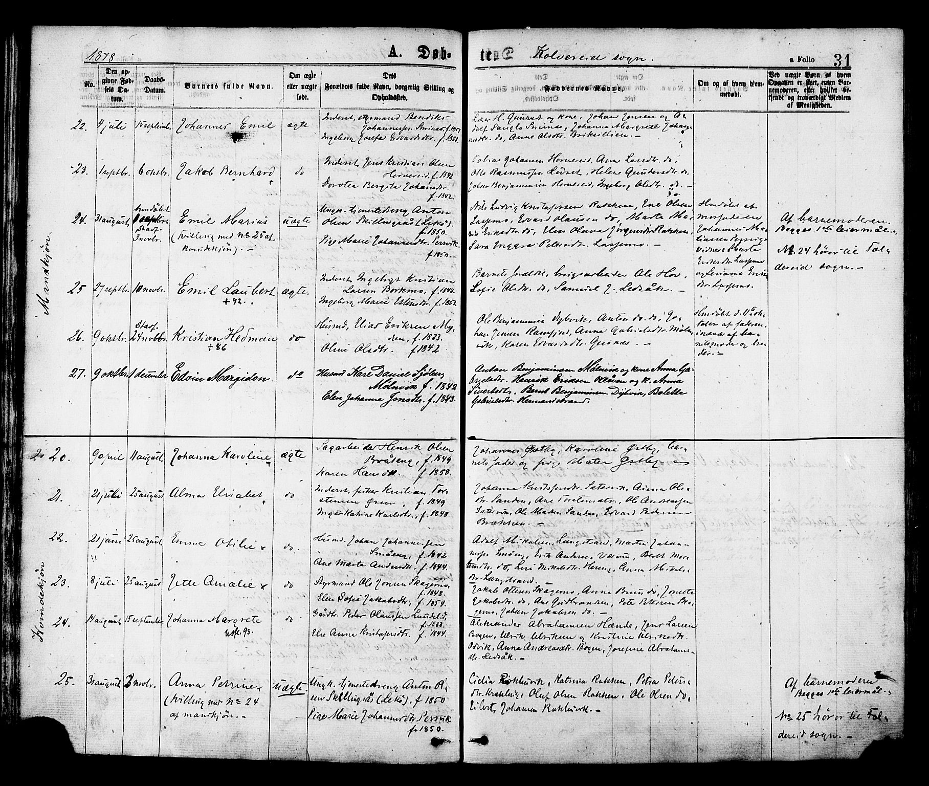 Ministerialprotokoller, klokkerbøker og fødselsregistre - Nord-Trøndelag, SAT/A-1458/780/L0642: Parish register (official) no. 780A07 /1, 1874-1885, p. 31