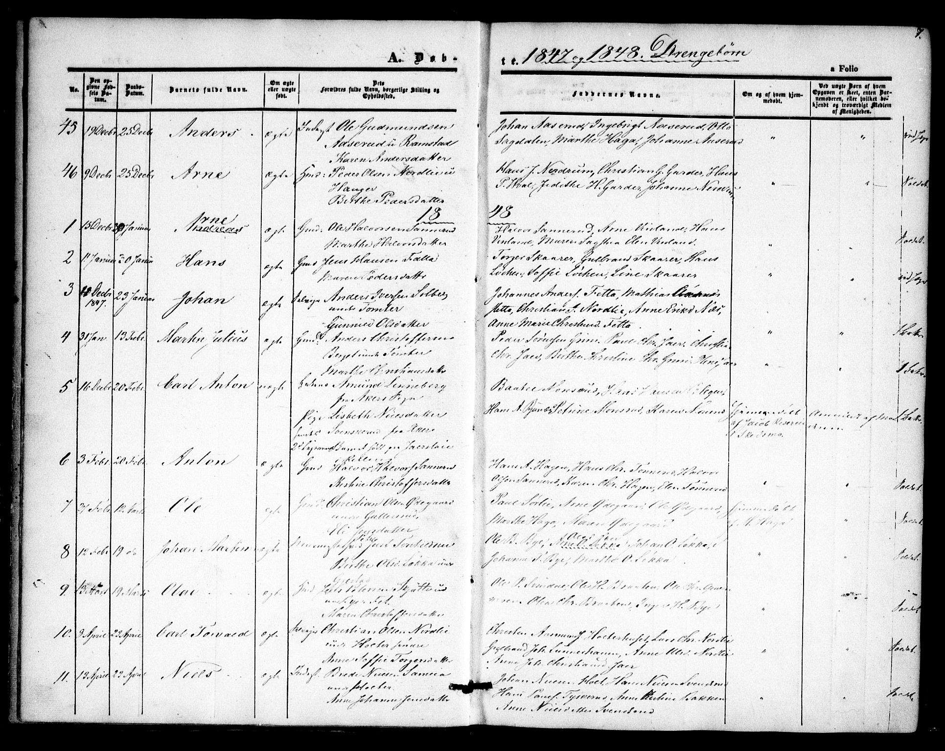 Fet prestekontor Kirkebøker, AV/SAO-A-10370a/F/Fa/L0010: Parish register (official) no. I 10, 1847-1859, p. 7