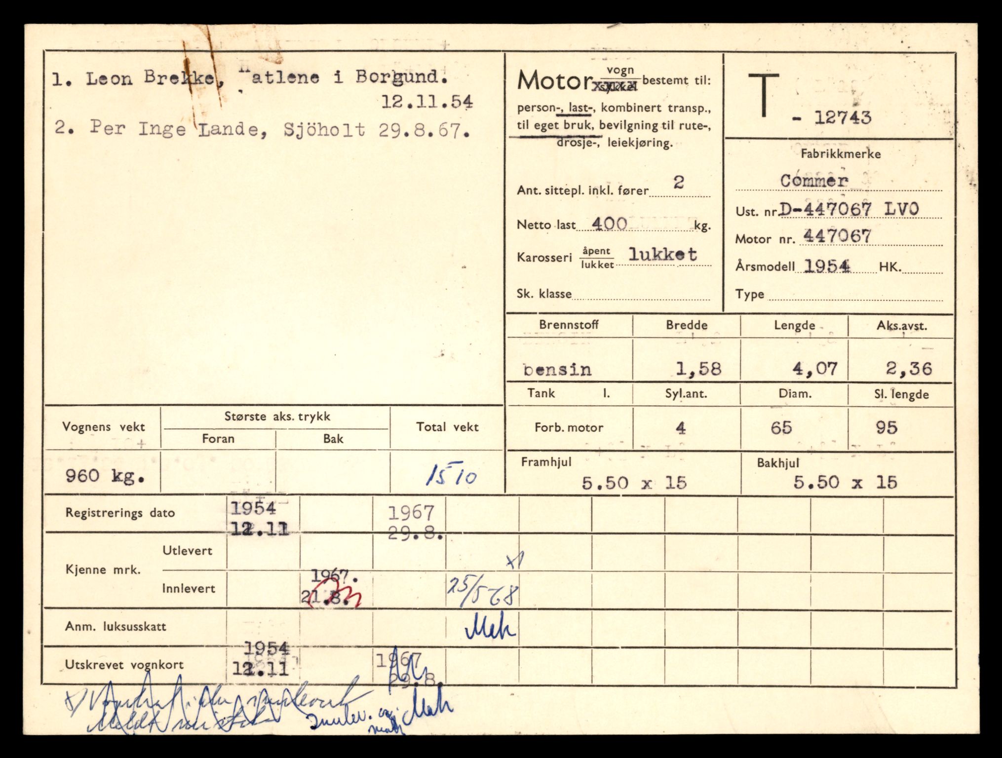 Møre og Romsdal vegkontor - Ålesund trafikkstasjon, AV/SAT-A-4099/F/Fe/L0035: Registreringskort for kjøretøy T 12653 - T 12829, 1927-1998, p. 1738