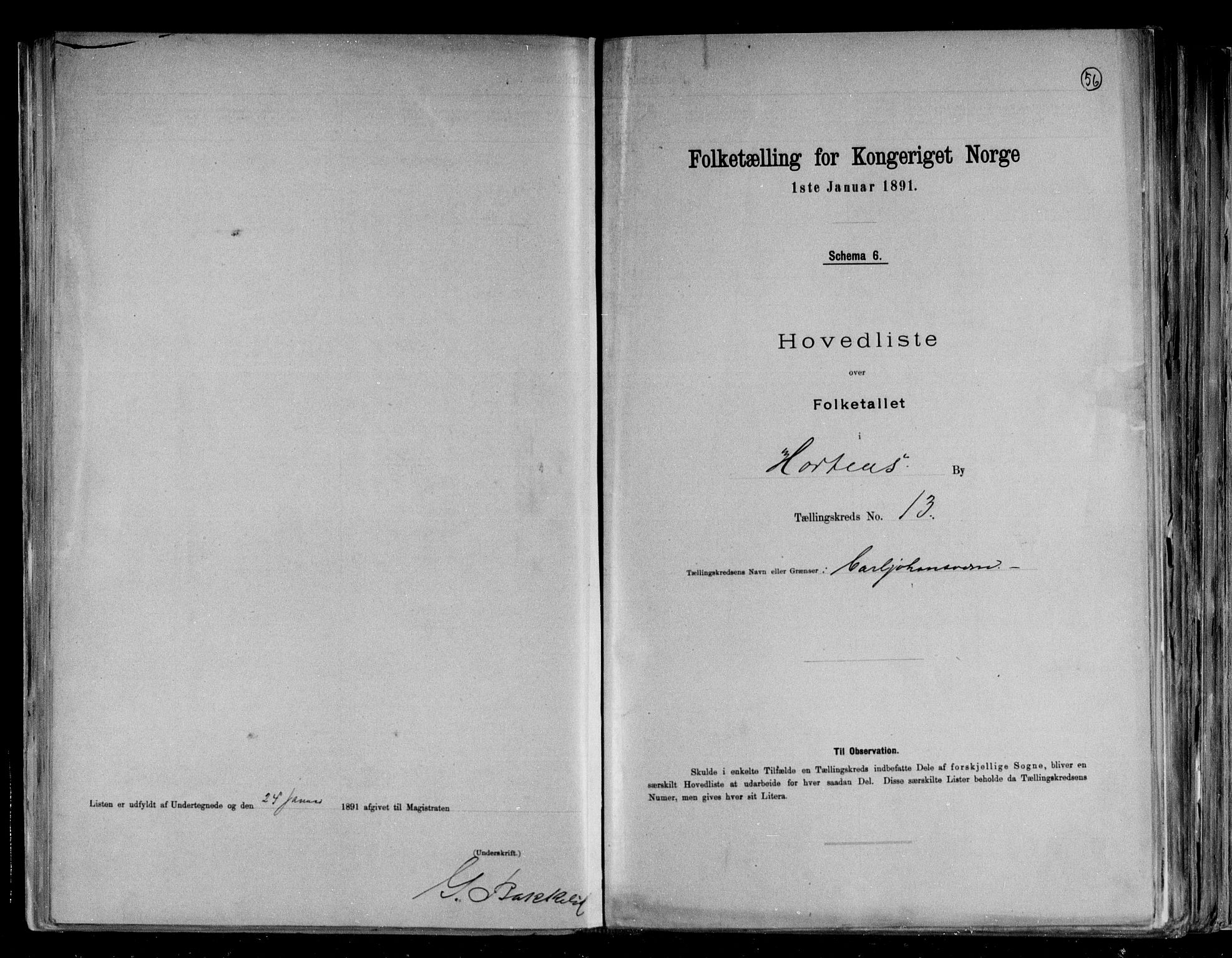 RA, 1891 census for 0703 Horten, 1891, p. 28