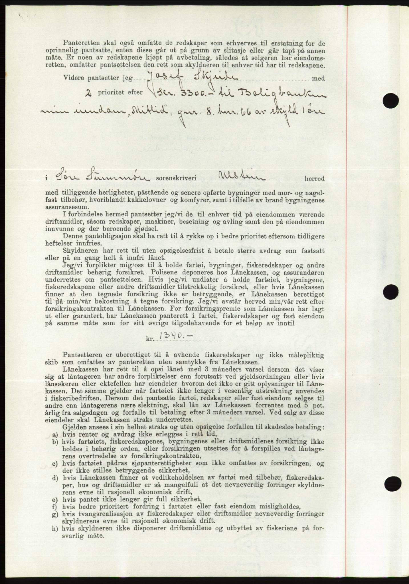 Søre Sunnmøre sorenskriveri, AV/SAT-A-4122/1/2/2C/L0064: Mortgage book no. 58, 1937-1938, Diary no: : 1948/1937