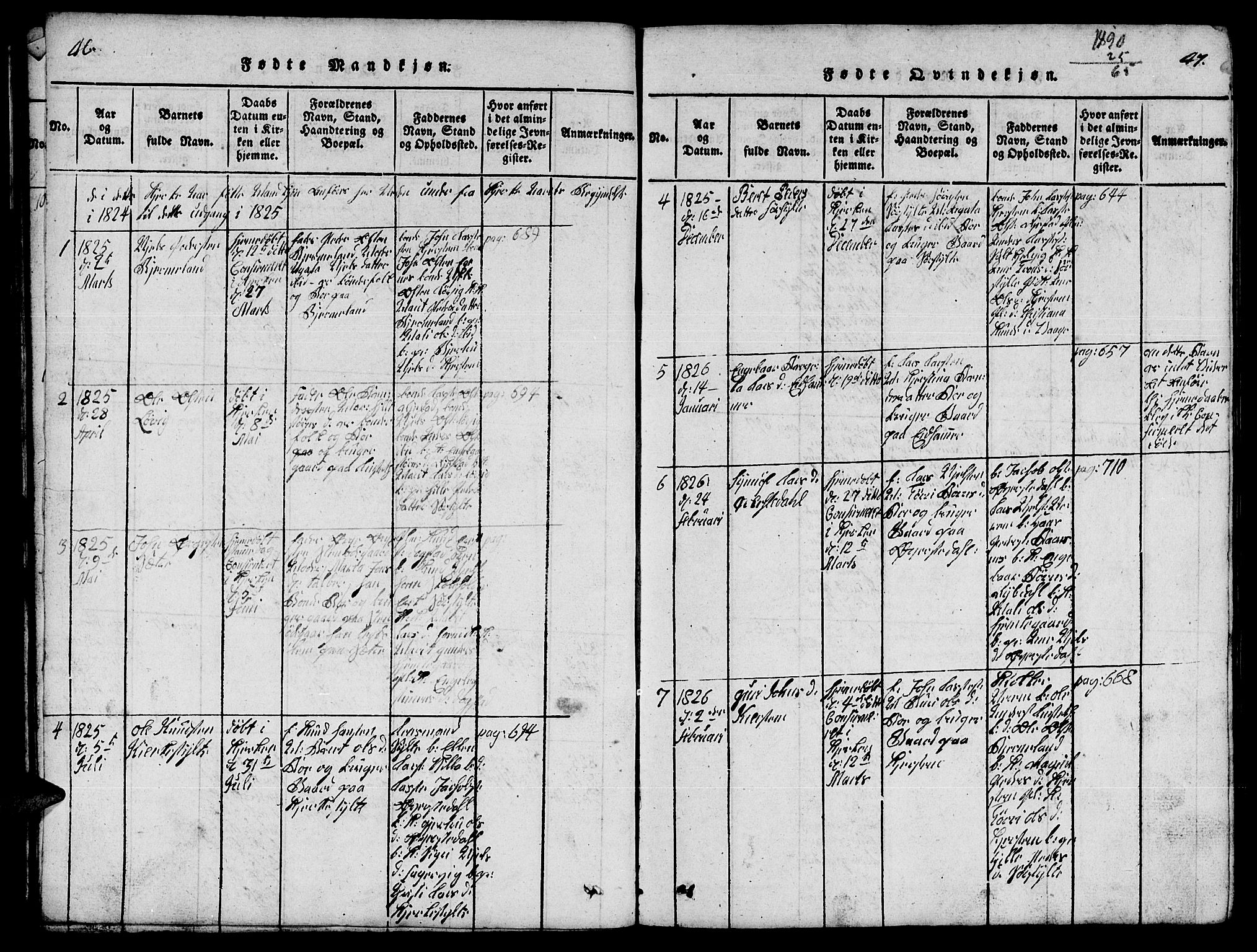 Ministerialprotokoller, klokkerbøker og fødselsregistre - Møre og Romsdal, SAT/A-1454/541/L0546: Parish register (copy) no. 541C01, 1818-1856, p. 46-47