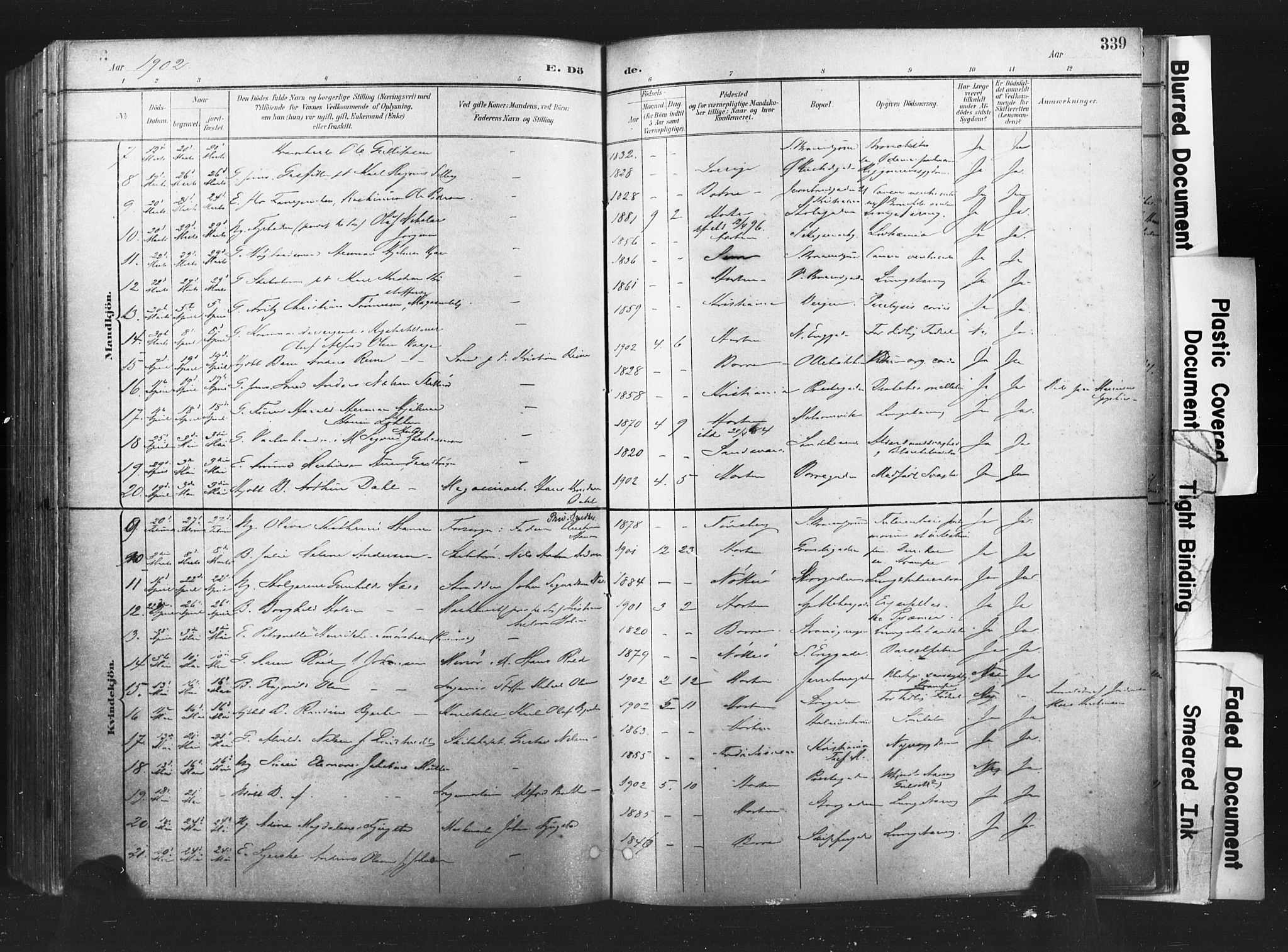 Horten kirkebøker, AV/SAKO-A-348/F/Fa/L0005: Parish register (official) no. 5, 1896-1904, p. 339