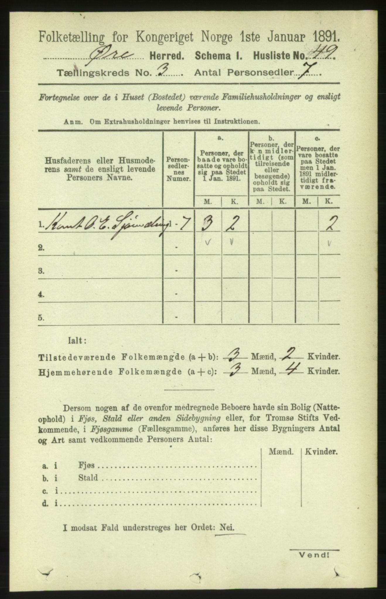 RA, 1891 census for 1558 Øre, 1891, p. 1074