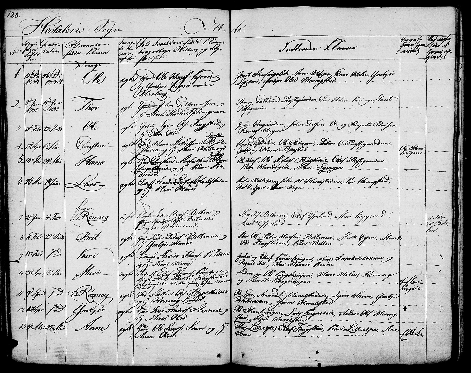 Vågå prestekontor, SAH/PREST-076/H/Ha/Haa/L0004: Parish register (official) no. 4 /2, 1834-1842, p. 128