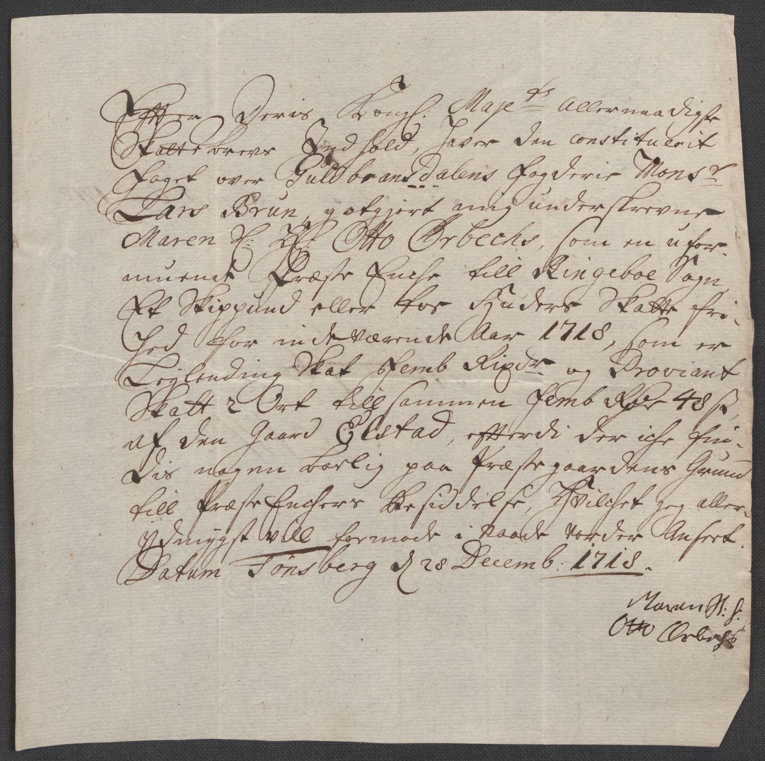 Rentekammeret inntil 1814, Reviderte regnskaper, Fogderegnskap, AV/RA-EA-4092/R17/L1188: Fogderegnskap Gudbrandsdal, 1718, p. 165