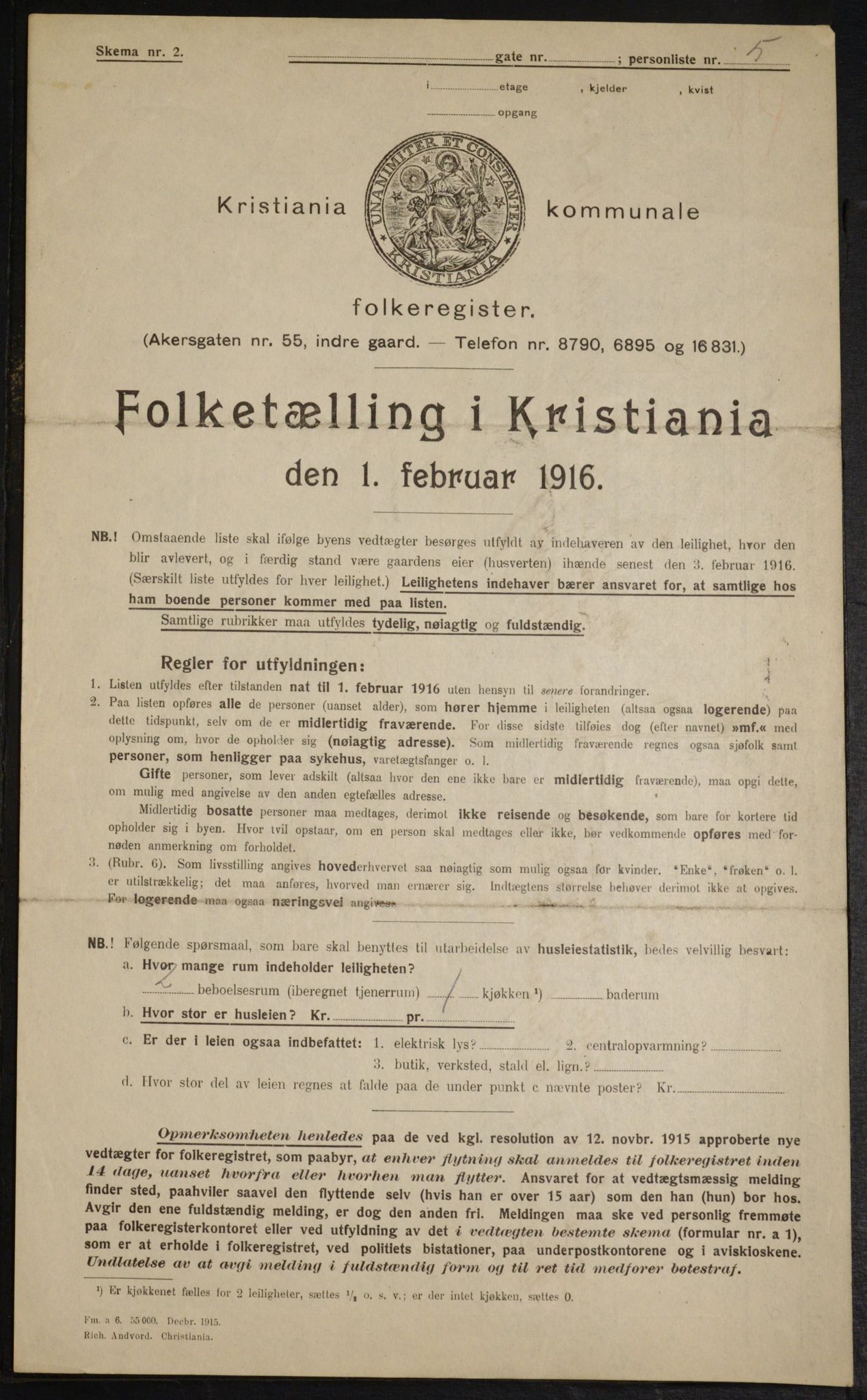 OBA, Municipal Census 1916 for Kristiania, 1916, p. 91739