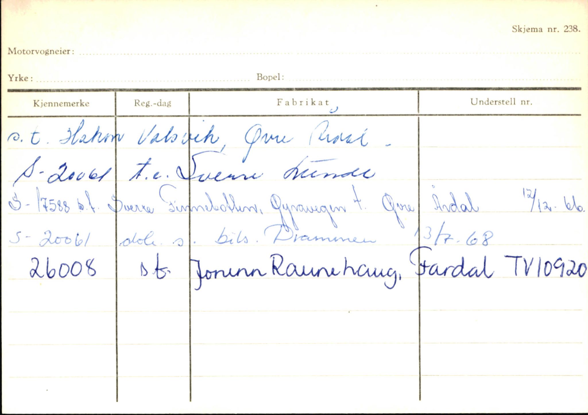 Statens vegvesen, Sogn og Fjordane vegkontor, AV/SAB-A-5301/4/F/L0145: Registerkort Vågsøy S-Å. Årdal I-P, 1945-1975, p. 1522