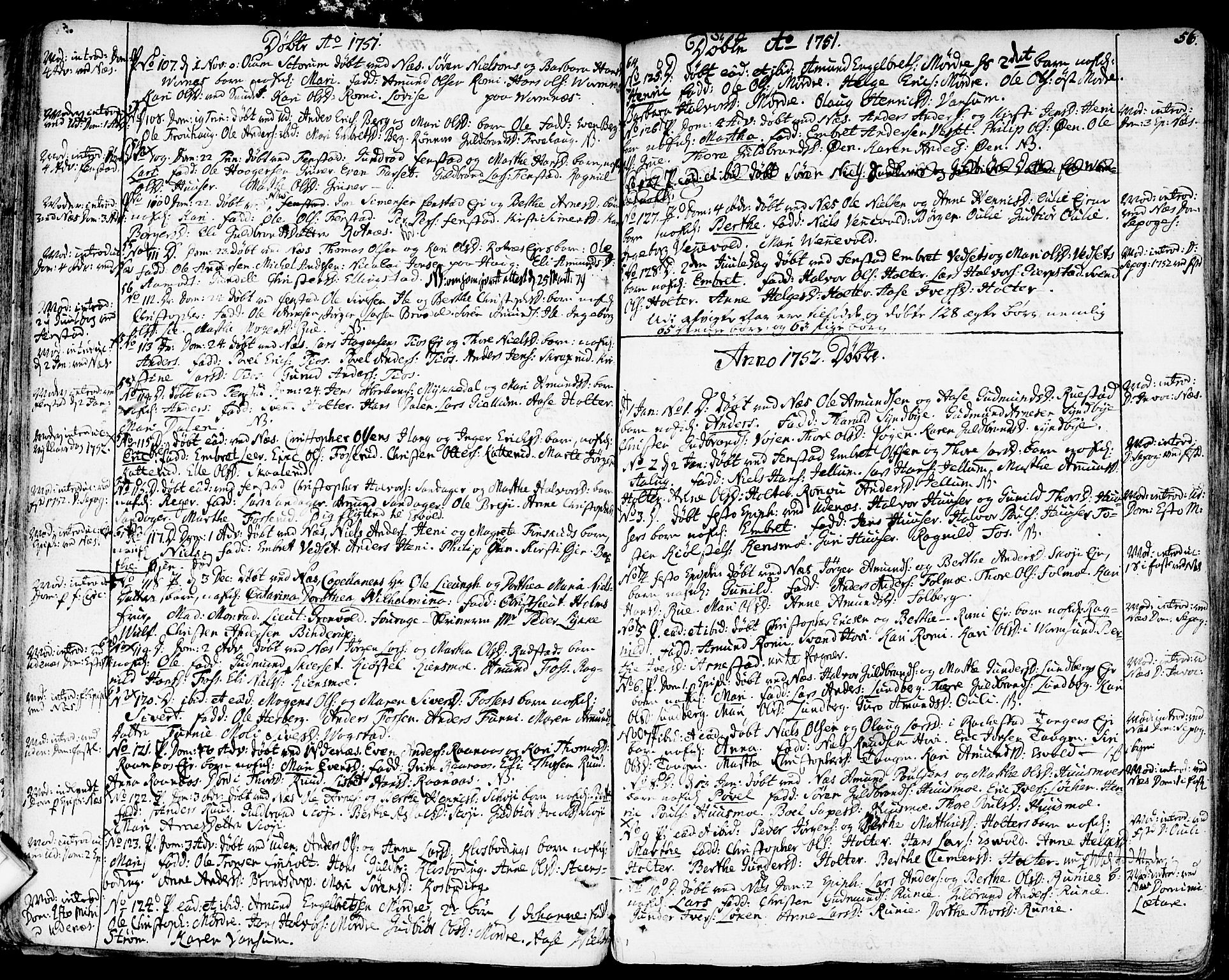 Nes prestekontor Kirkebøker, AV/SAO-A-10410/F/Fa/L0003: Parish register (official) no. I 3, 1734-1781, p. 56