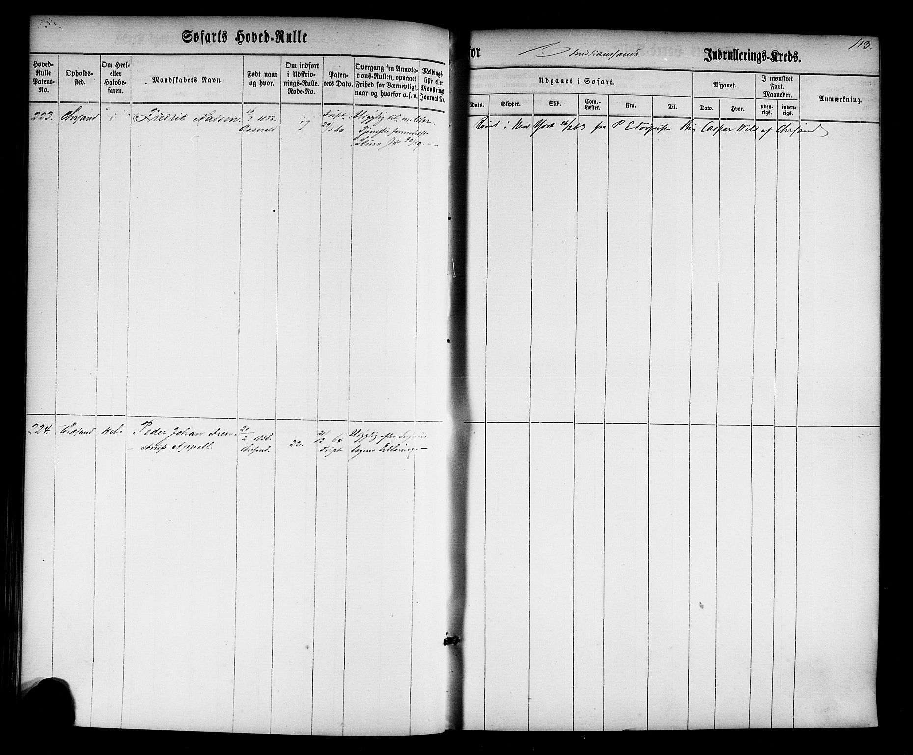 Kristiansand mønstringskrets, AV/SAK-2031-0015/F/Fb/L0022: Hovedrulle nr 1-766, dublett, J-1, 1860-1870, p. 114