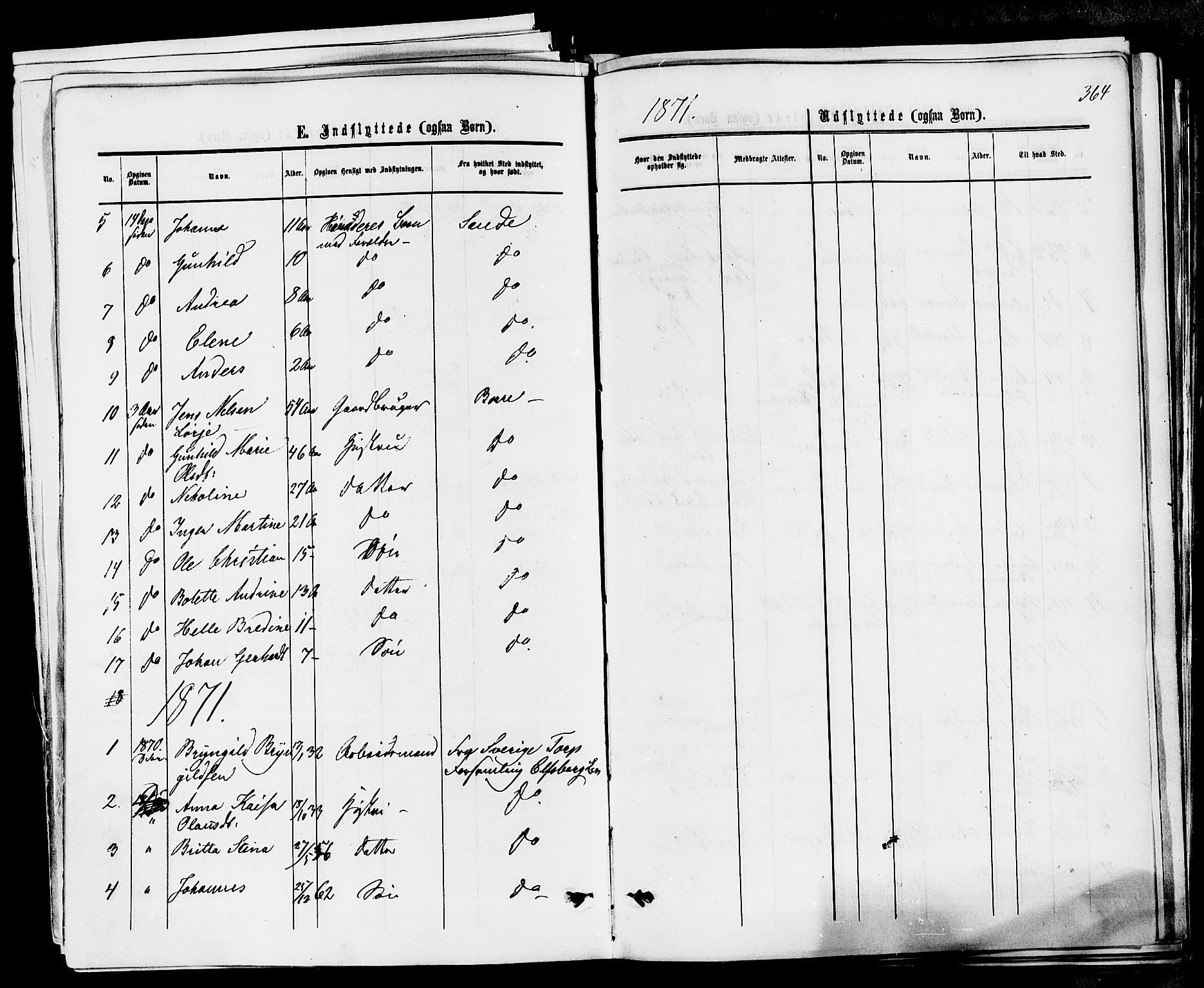 Våle kirkebøker, SAKO/A-334/F/Fa/L0010: Parish register (official) no. I 10, 1861-1877, p. 364