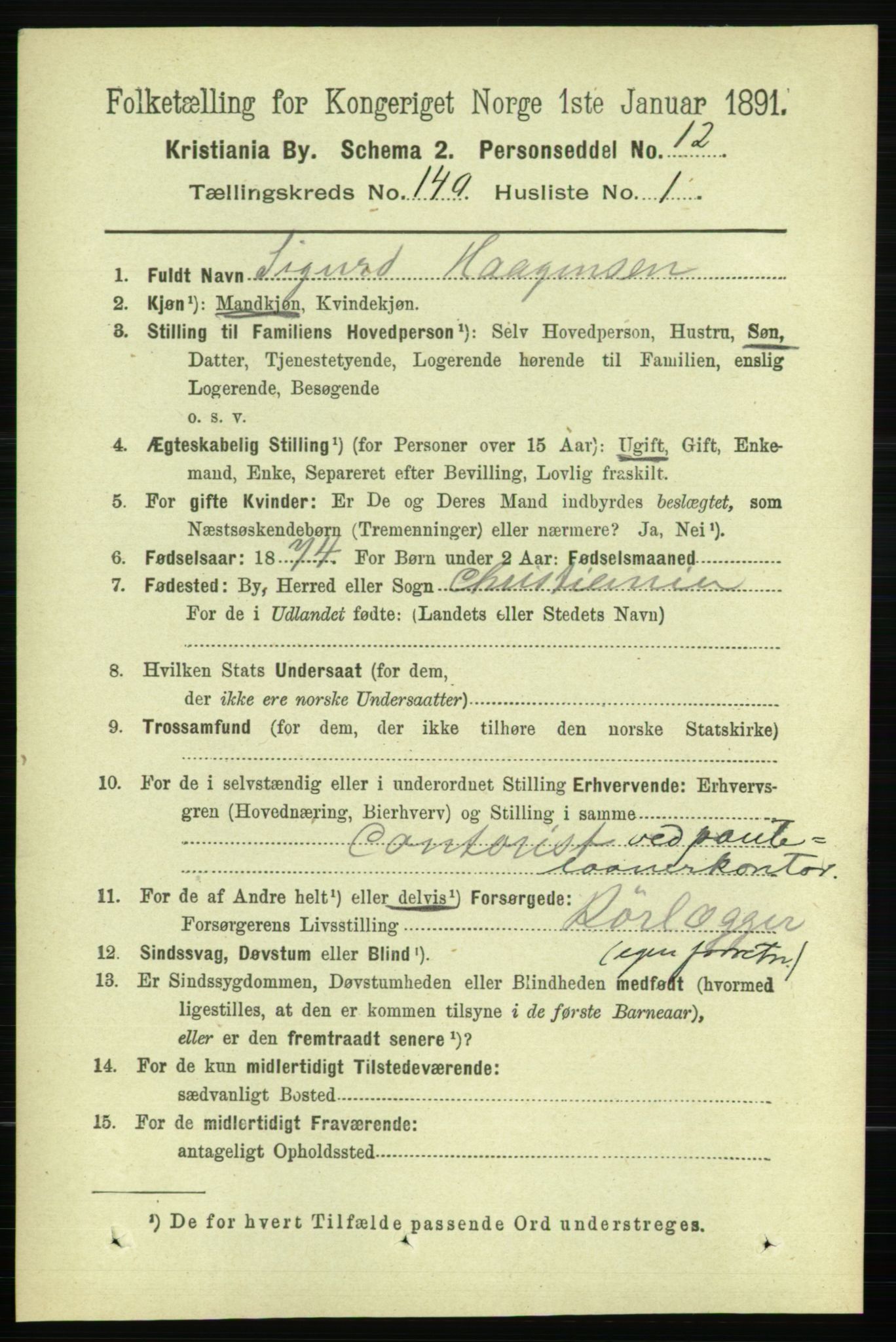 RA, 1891 census for 0301 Kristiania, 1891, p. 77466