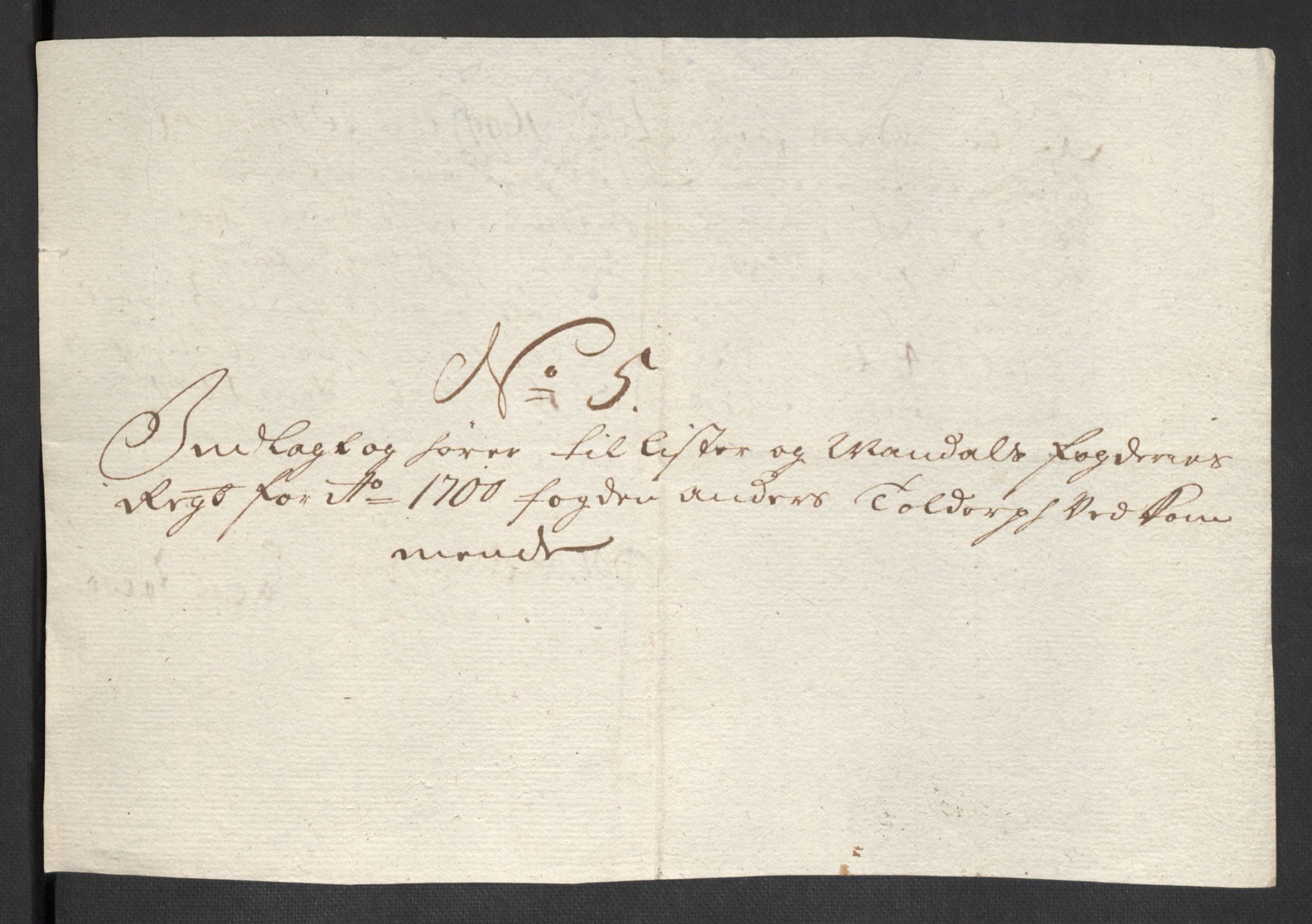 Rentekammeret inntil 1814, Reviderte regnskaper, Fogderegnskap, RA/EA-4092/R43/L2548: Fogderegnskap Lista og Mandal, 1700, p. 59