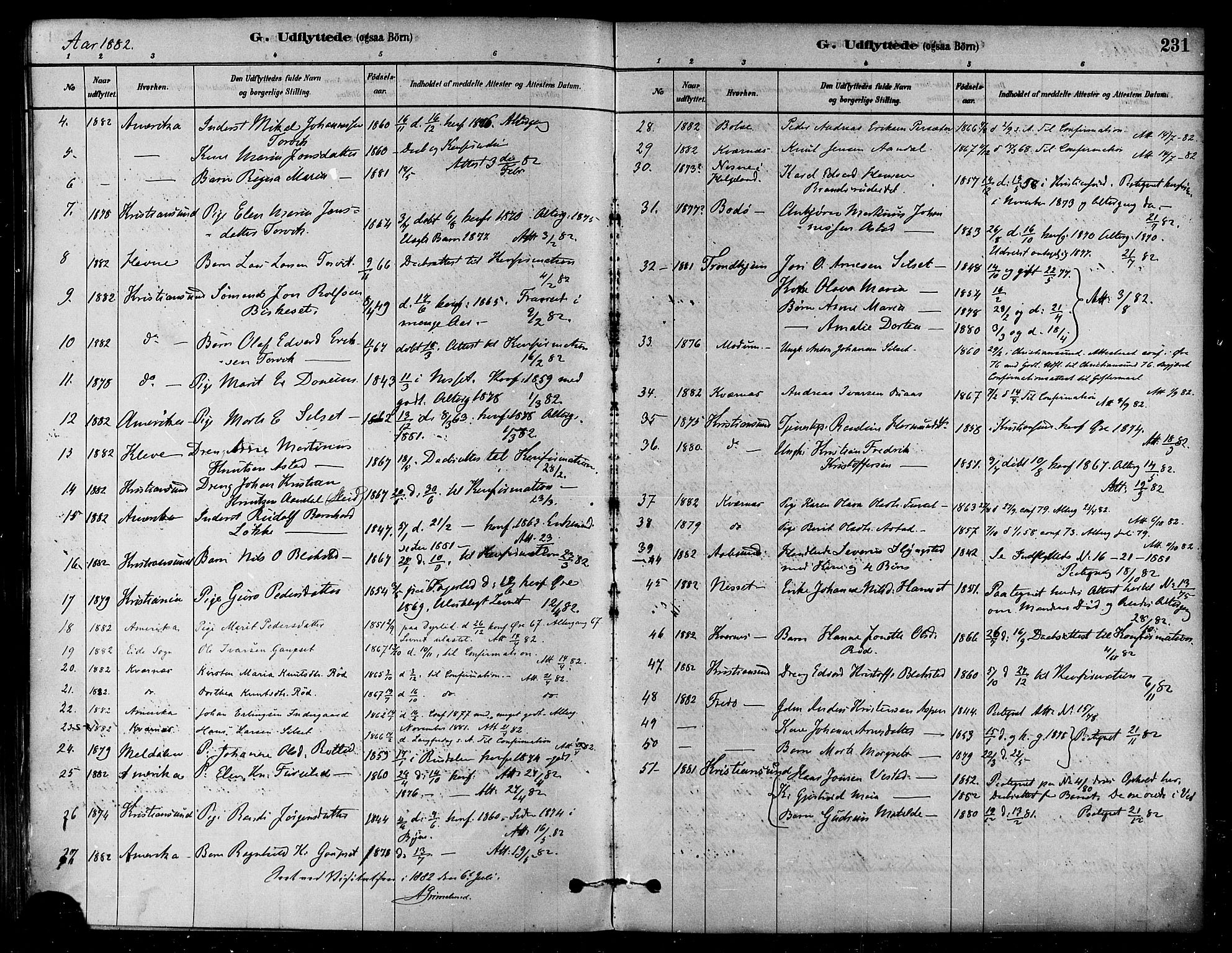Ministerialprotokoller, klokkerbøker og fødselsregistre - Møre og Romsdal, SAT/A-1454/584/L0967: Parish register (official) no. 584A07, 1879-1894, p. 231