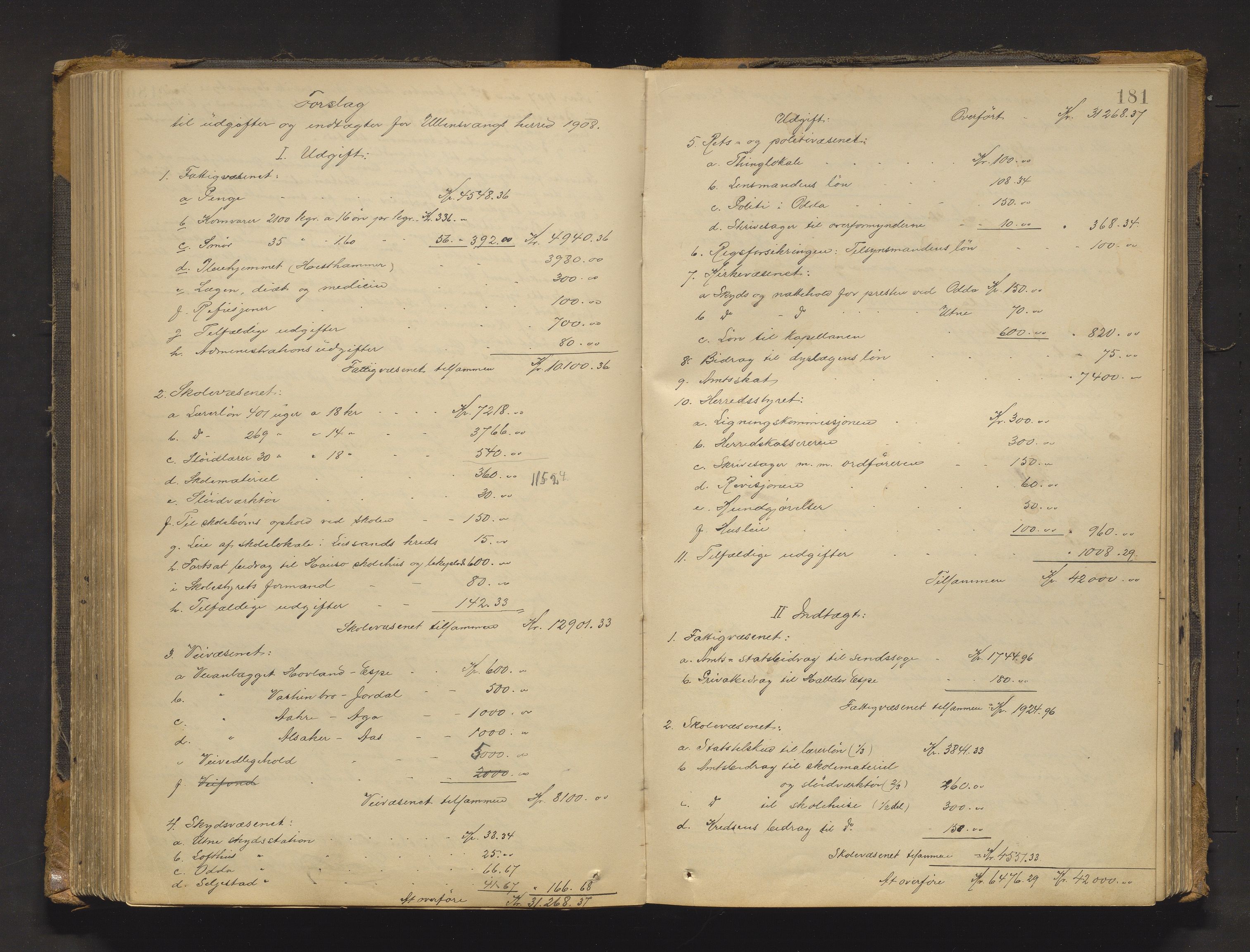 Ullensvang herad. Formannskapet , IKAH/1231b-021/A/Aa/L0002: Møtebok for formannskap og heradsstyre, 1893-1911, p. 181