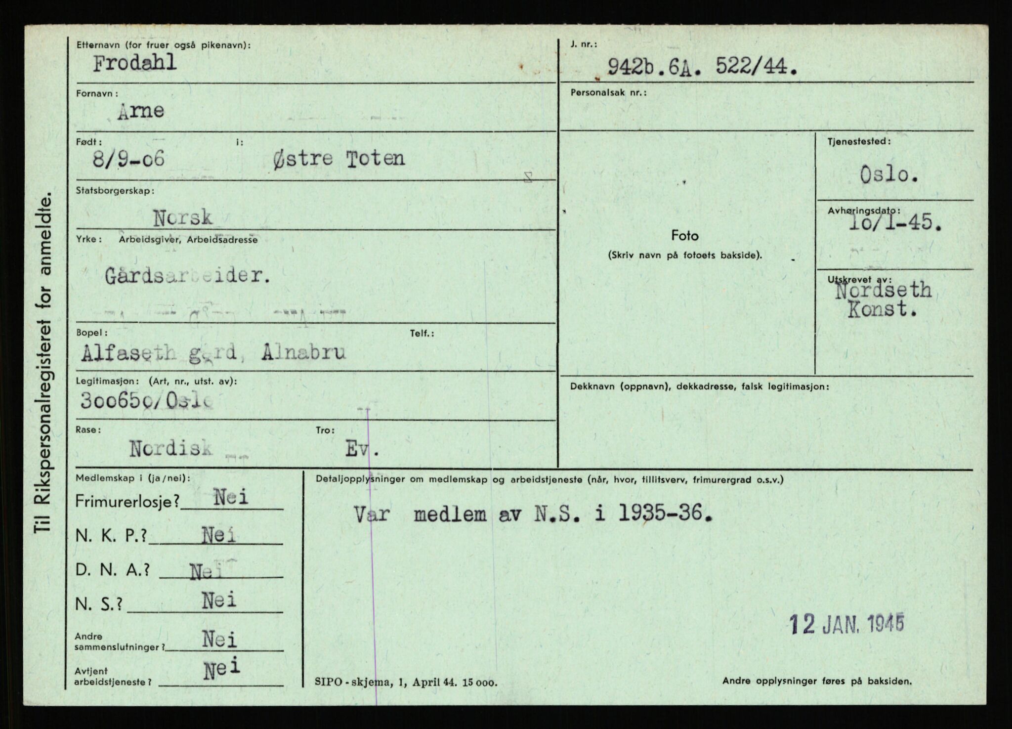 Statspolitiet - Hovedkontoret / Osloavdelingen, AV/RA-S-1329/C/Ca/L0004: Eid - funn av gjenstander	, 1943-1945, p. 4838