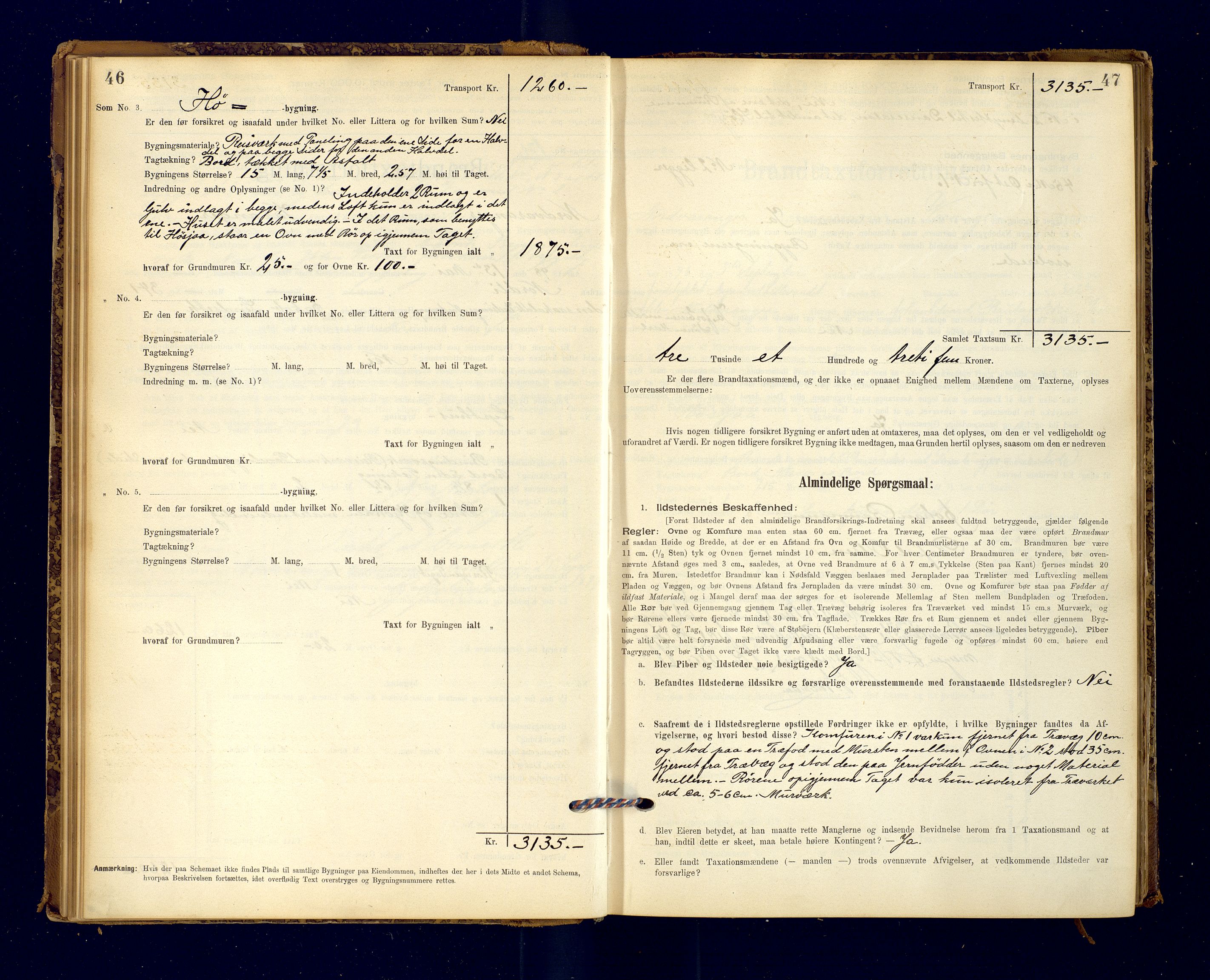 Nord-Varanger (Vadsø) lensmannskontor, AV/SATØ-S-1166/1/Fp/Fpb/L0198: Branntakstprotokoller, 1895-1913, p. 46-47