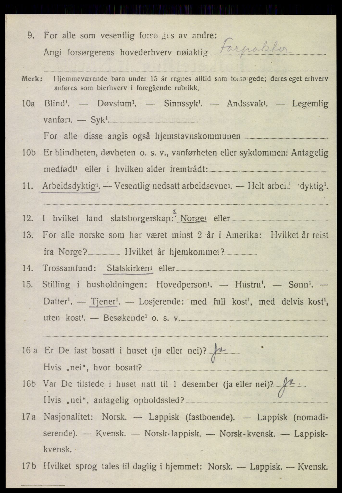 SAT, 1920 census for Nordli, 1920, p. 1842