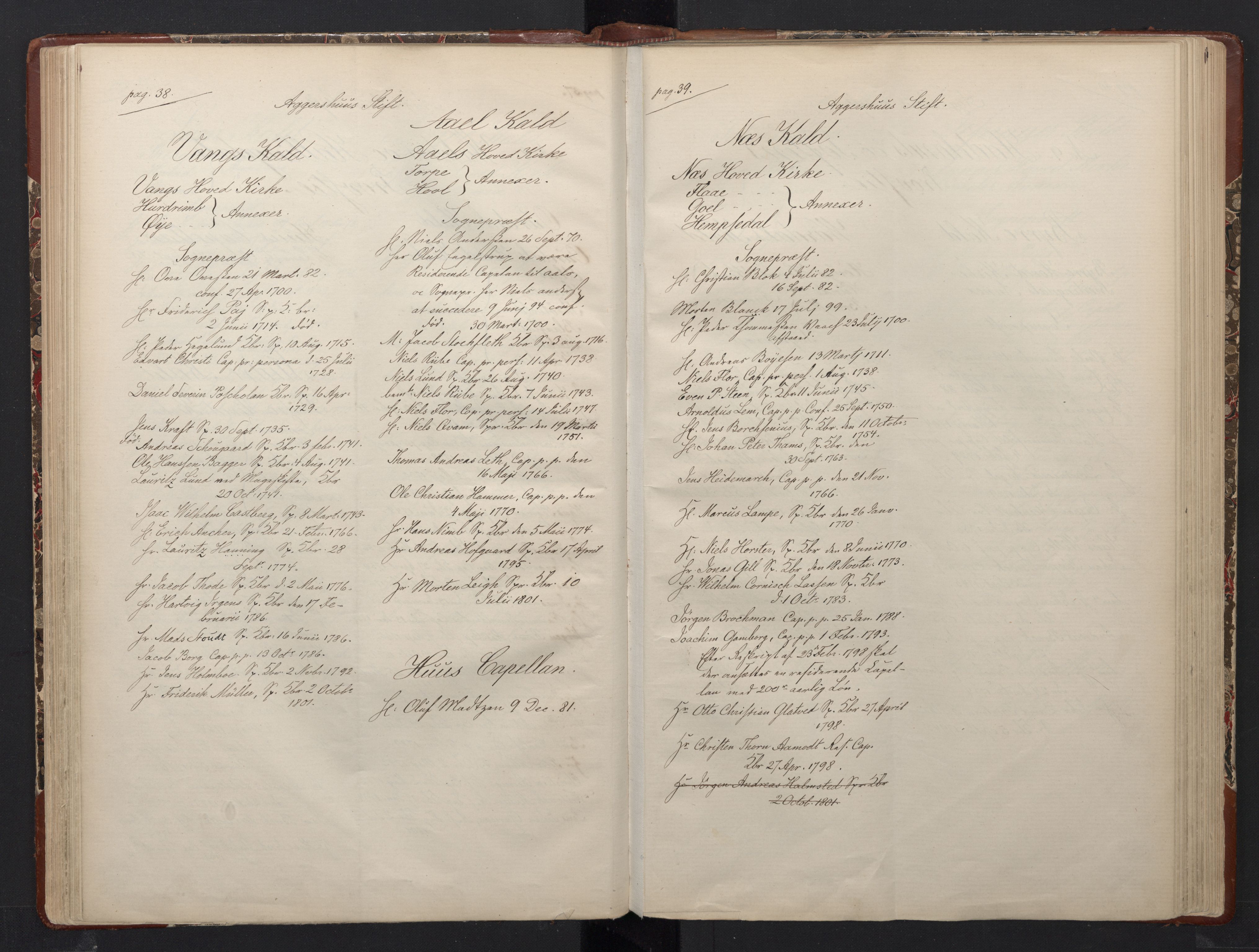 Avskriftsamlingen, AV/RA-EA-4022/F/Fa/L0102: Fortegnelse over prestekallene og over bestallinger for prester i Norge fra slutten av 17. århundre inntil året 1800, 1670-1804, p. 58