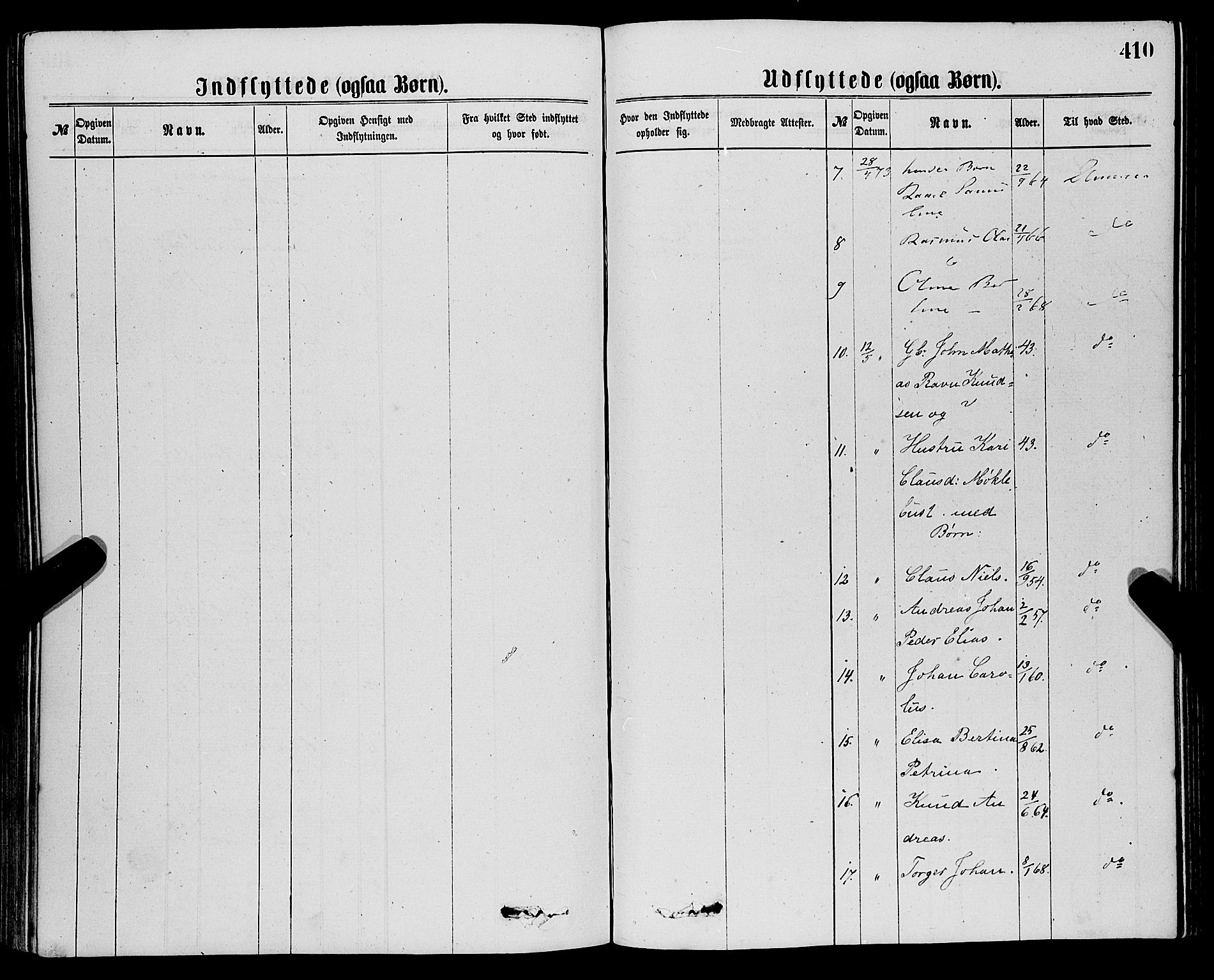 Eid sokneprestembete, AV/SAB-A-82301/H/Haa/Haaa/L0010: Parish register (official) no. A 10, 1867-1878, p. 410