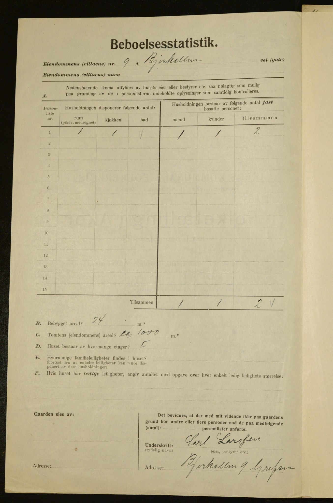 , Municipal Census 1923 for Aker, 1923, p. 7782