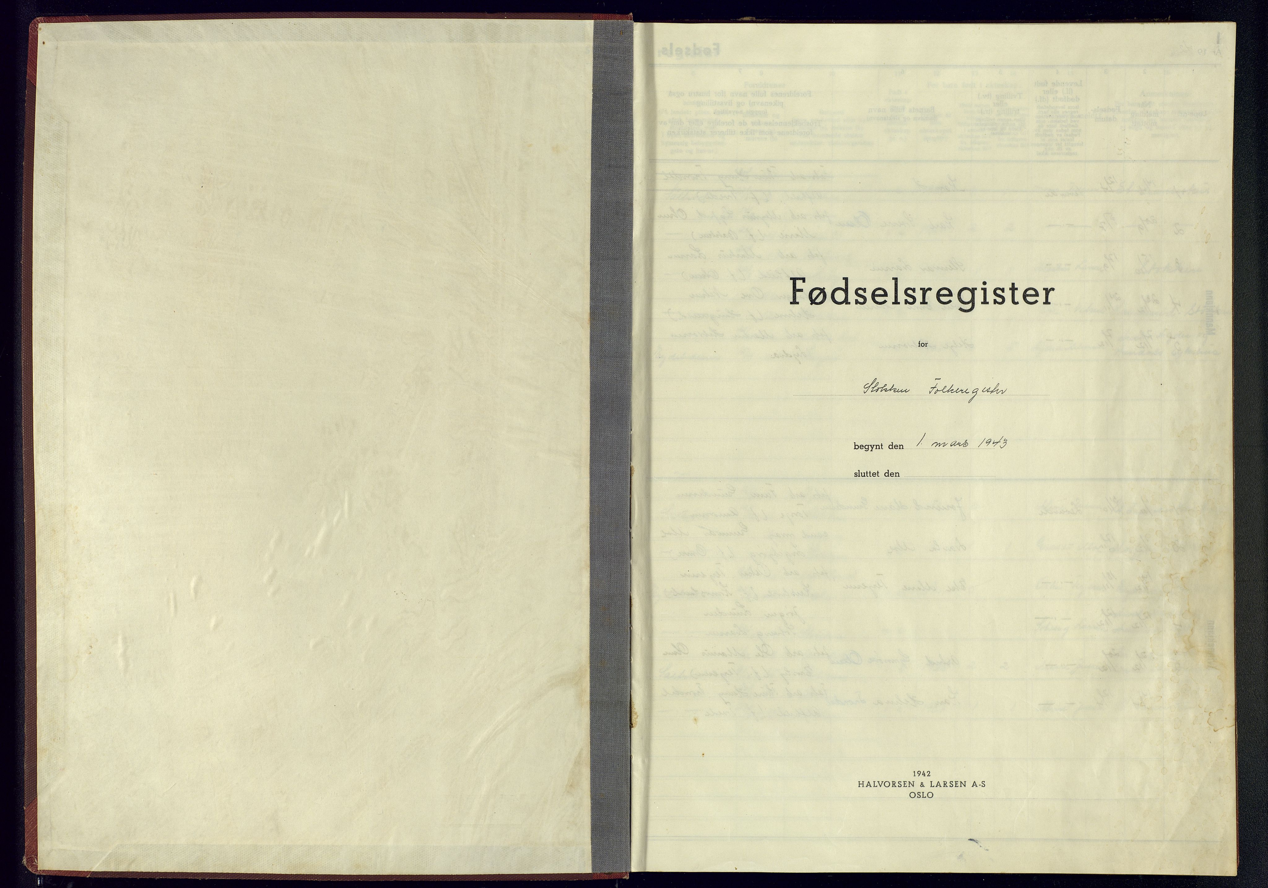 Austre Moland sokneprestkontor, AV/SAK-1111-0001/J/Jb/L0001: Birth register no. A-VI-17, 1942-1945