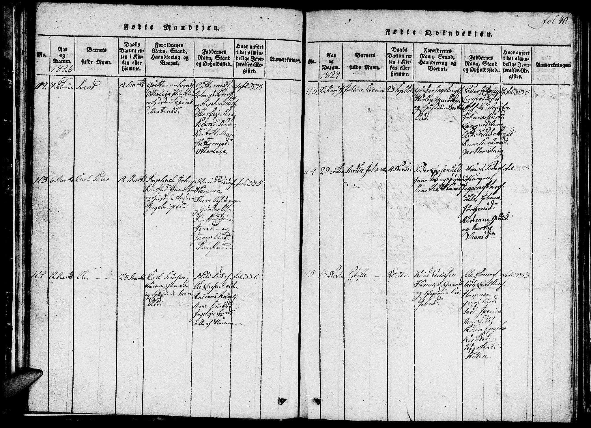 Ministerialprotokoller, klokkerbøker og fødselsregistre - Møre og Romsdal, AV/SAT-A-1454/536/L0506: Parish register (copy) no. 536C01, 1818-1859, p. 40