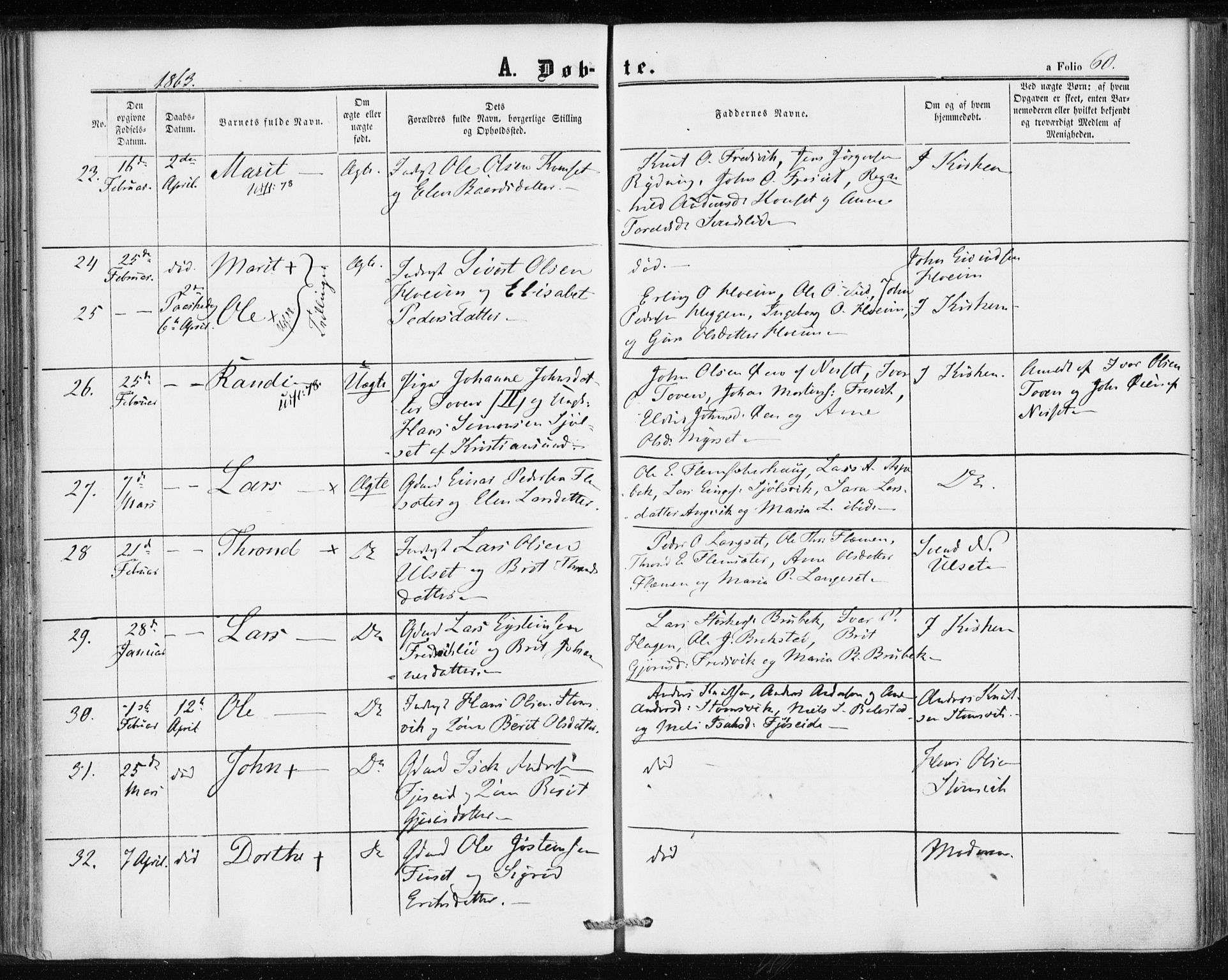 Ministerialprotokoller, klokkerbøker og fødselsregistre - Møre og Romsdal, AV/SAT-A-1454/586/L0985: Parish register (official) no. 586A11, 1857-1866, p. 60