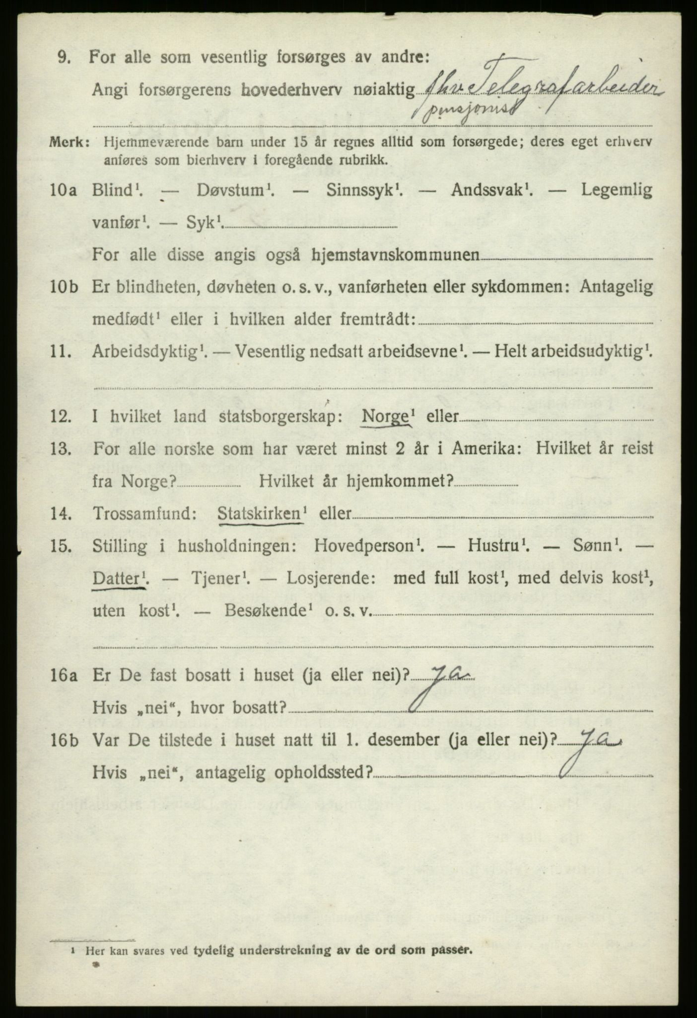 SAB, 1920 census for Hornindal, 1920, p. 3423