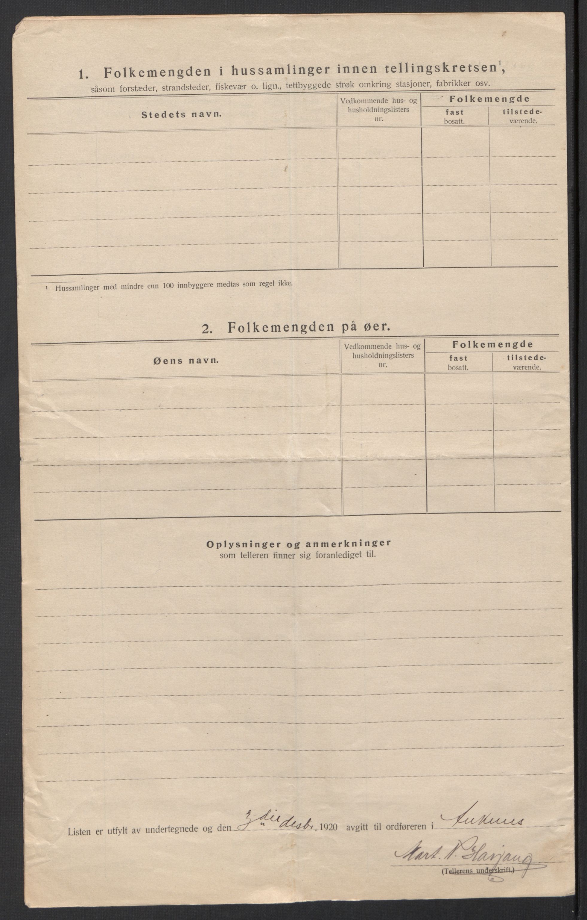 SAT, 1920 census for Ankenes, 1920, p. 24