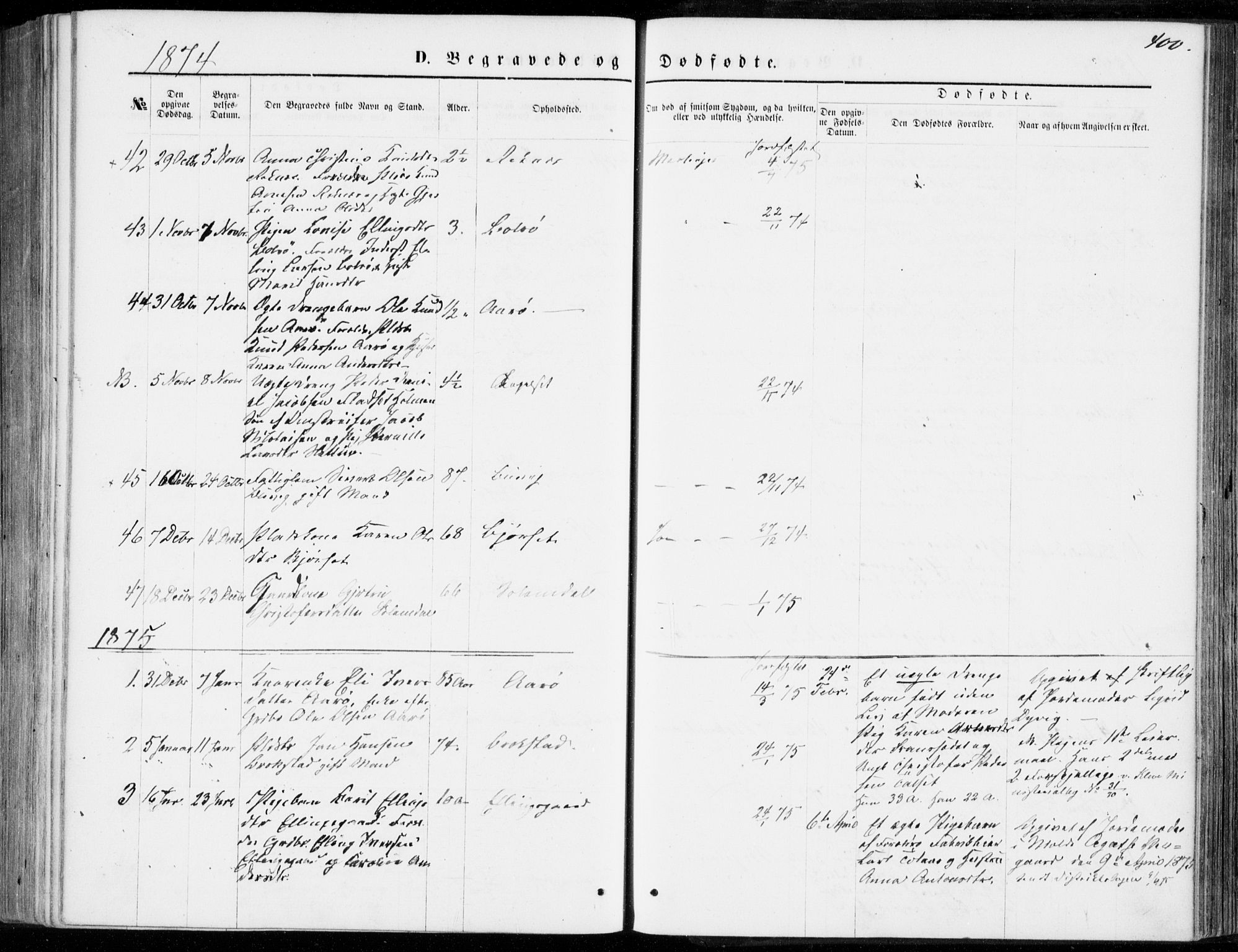 Ministerialprotokoller, klokkerbøker og fødselsregistre - Møre og Romsdal, SAT/A-1454/555/L0655: Parish register (official) no. 555A05, 1869-1886, p. 400
