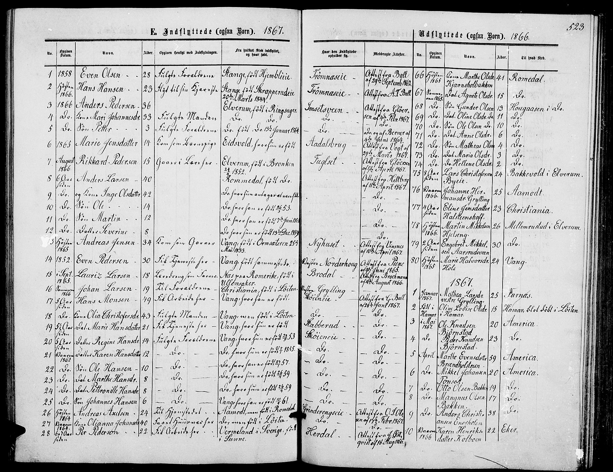 Løten prestekontor, SAH/PREST-022/L/La/L0004: Parish register (copy) no. 4, 1863-1877, p. 523