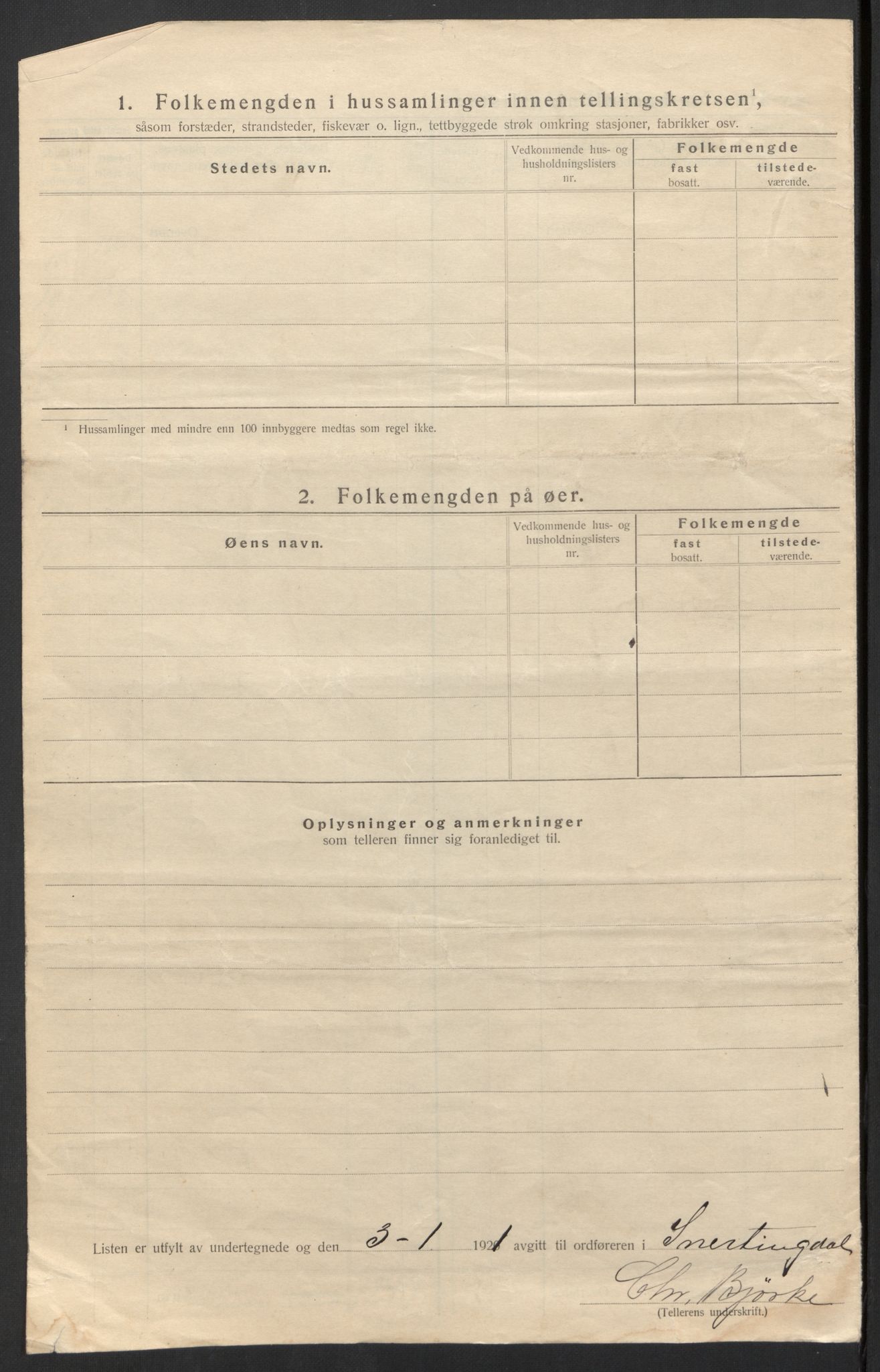 SAH, 1920 census for Snertingdal, 1920, p. 18