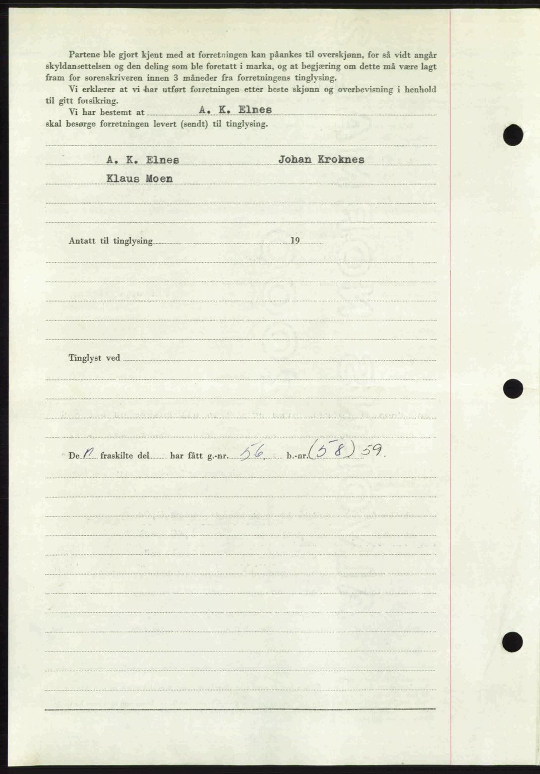 Romsdal sorenskriveri, AV/SAT-A-4149/1/2/2C: Mortgage book no. A30, 1949-1949, Diary no: : 1728/1949