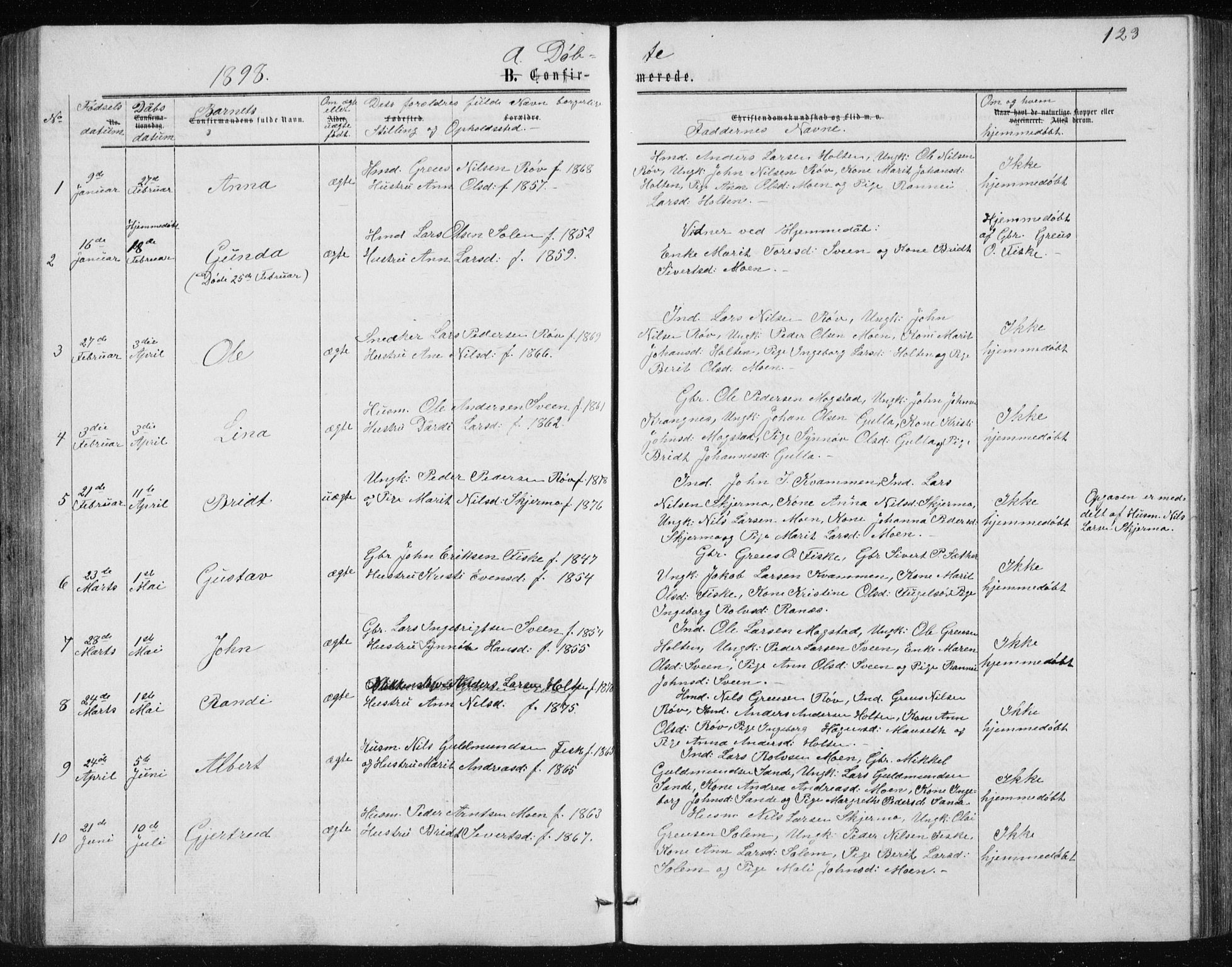 Ministerialprotokoller, klokkerbøker og fødselsregistre - Møre og Romsdal, AV/SAT-A-1454/597/L1064: Parish register (copy) no. 597C01, 1866-1898, p. 123