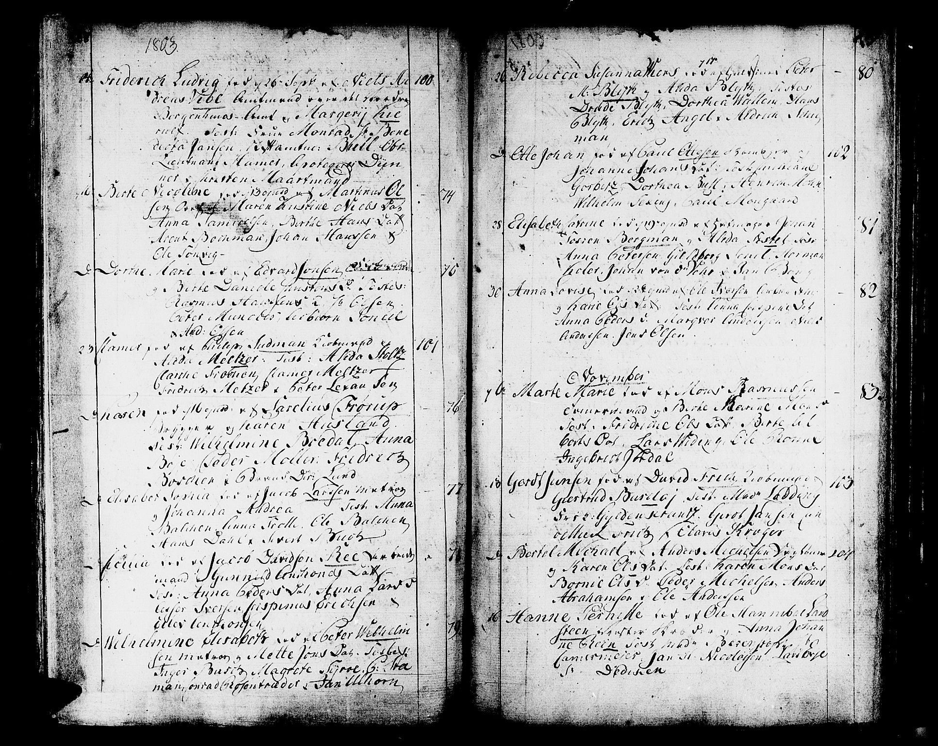 Domkirken sokneprestembete, AV/SAB-A-74801/H/Haa/L0004: Parish register (official) no. A 4, 1763-1820, p. 308-309