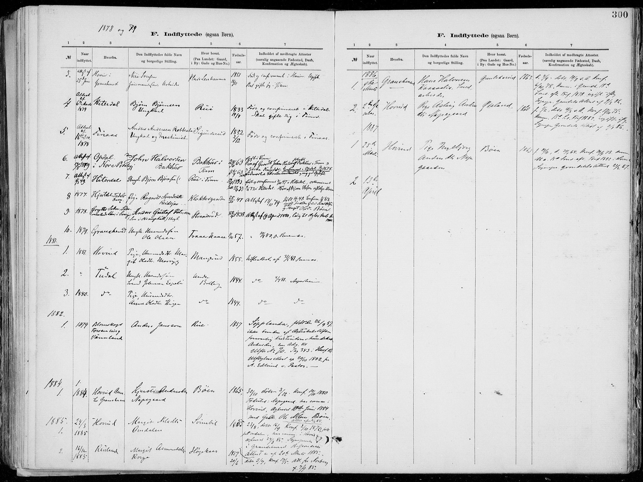 Tinn kirkebøker, SAKO/A-308/F/Fa/L0007: Parish register (official) no. I 7, 1878-1922, p. 300