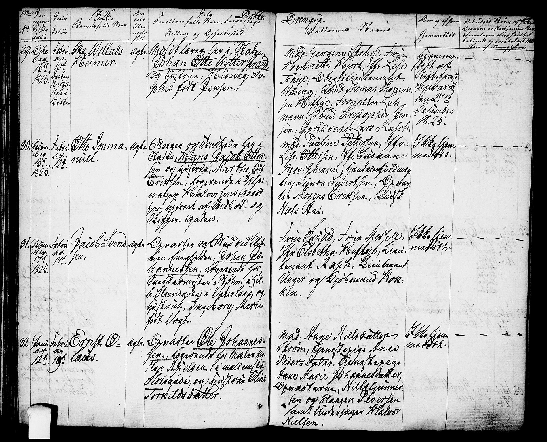 Oslo domkirke Kirkebøker, SAO/A-10752/F/Fa/L0010: Parish register (official) no. 10, 1824-1830, p. 148-149
