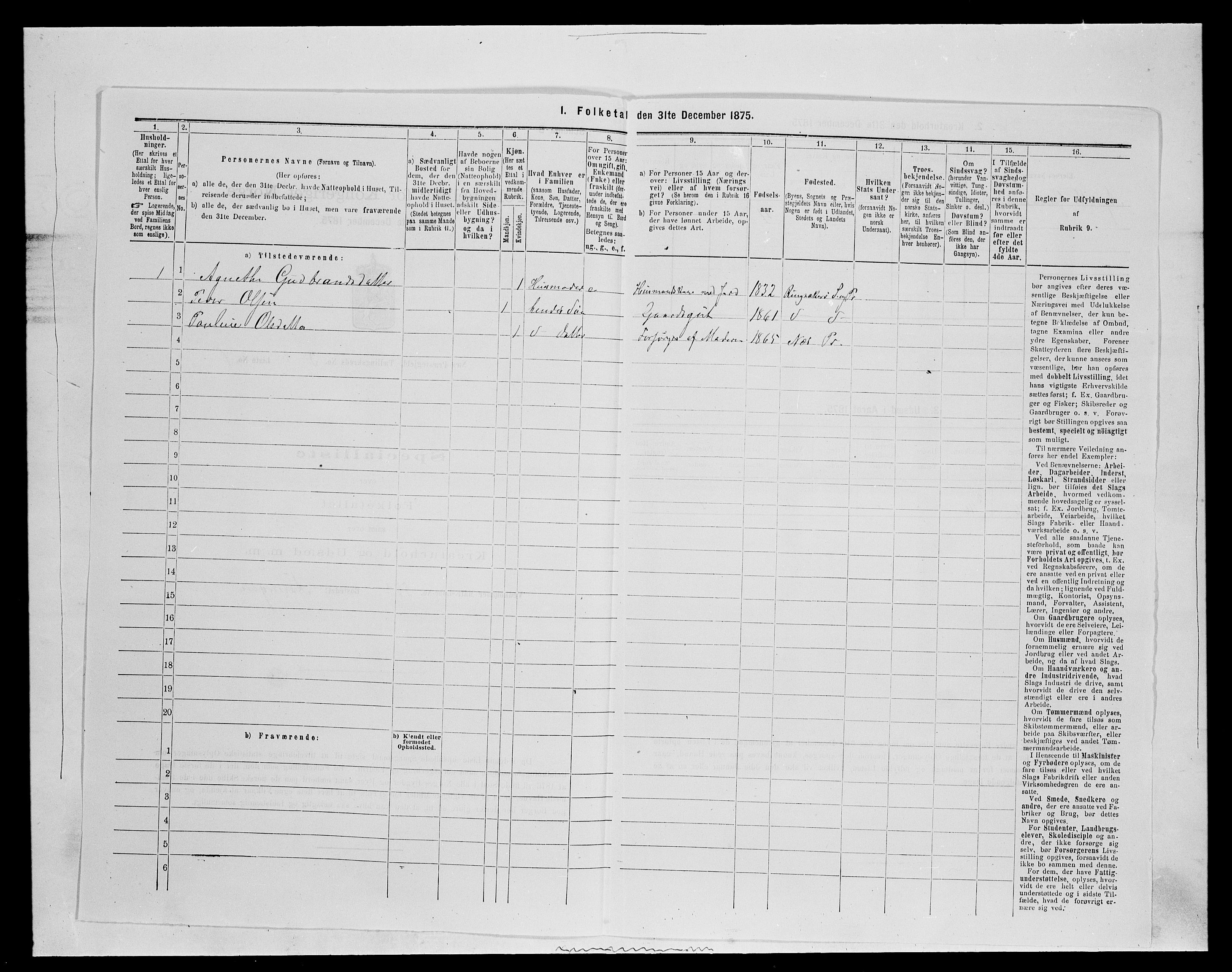 SAH, 1875 census for 0411P Nes, 1875, p. 450